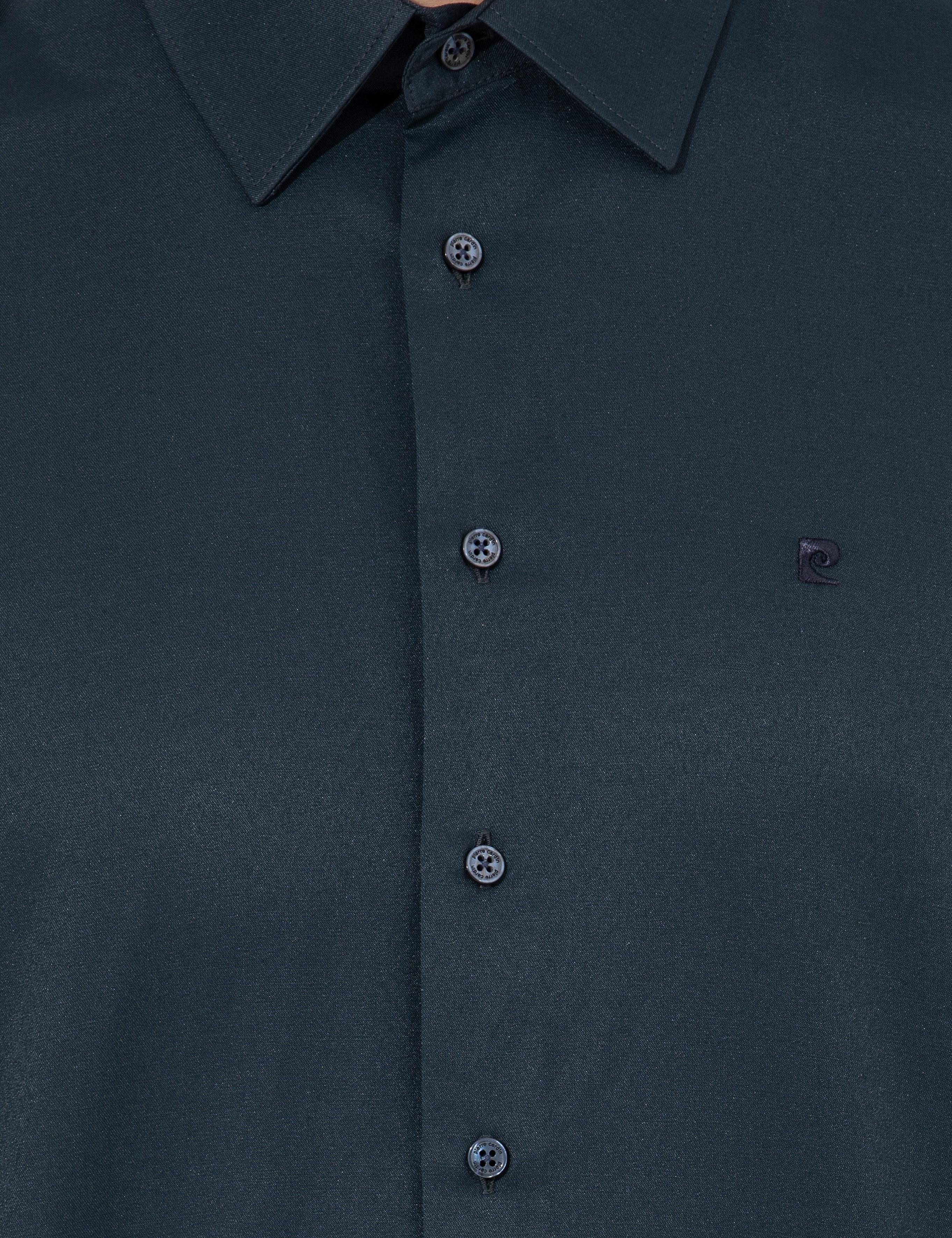 Lacivert Slim Fit Uzun Kollu Basic Gömlek