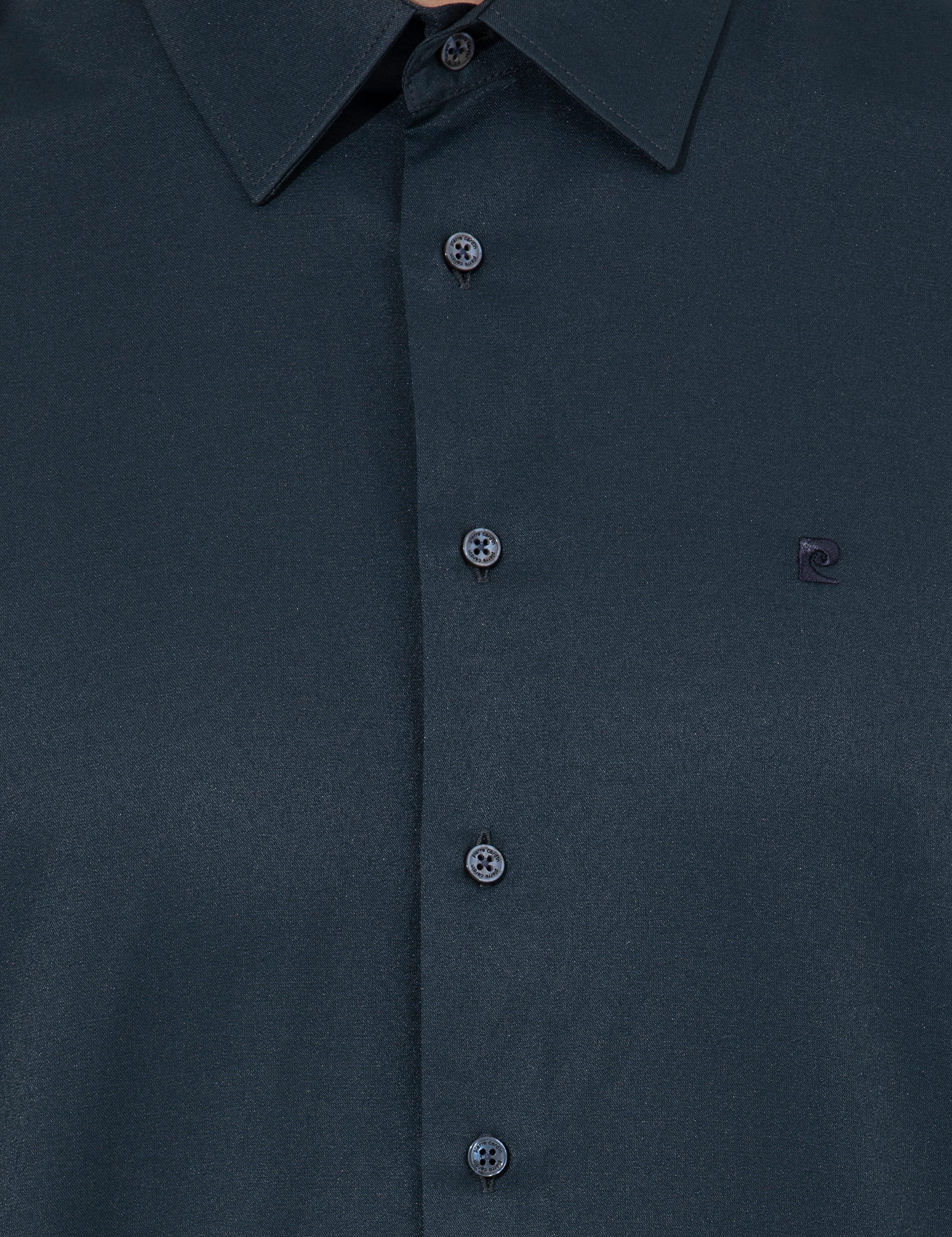 Lacivert Slim Fit Uzun Kollu Basic Gömlek - Image 6