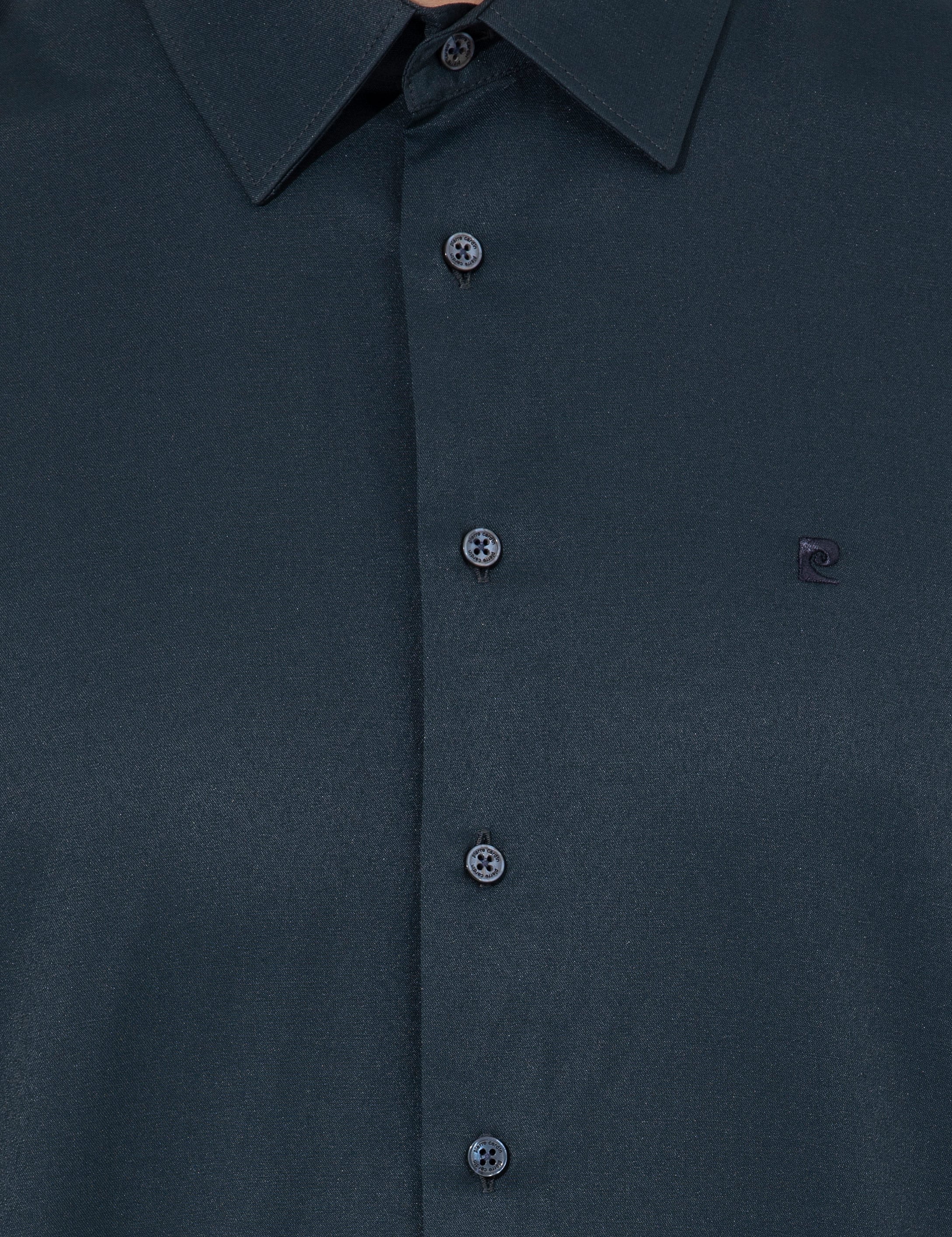 Lacivert Slim Fit Uzun Kollu Basic Gömlek