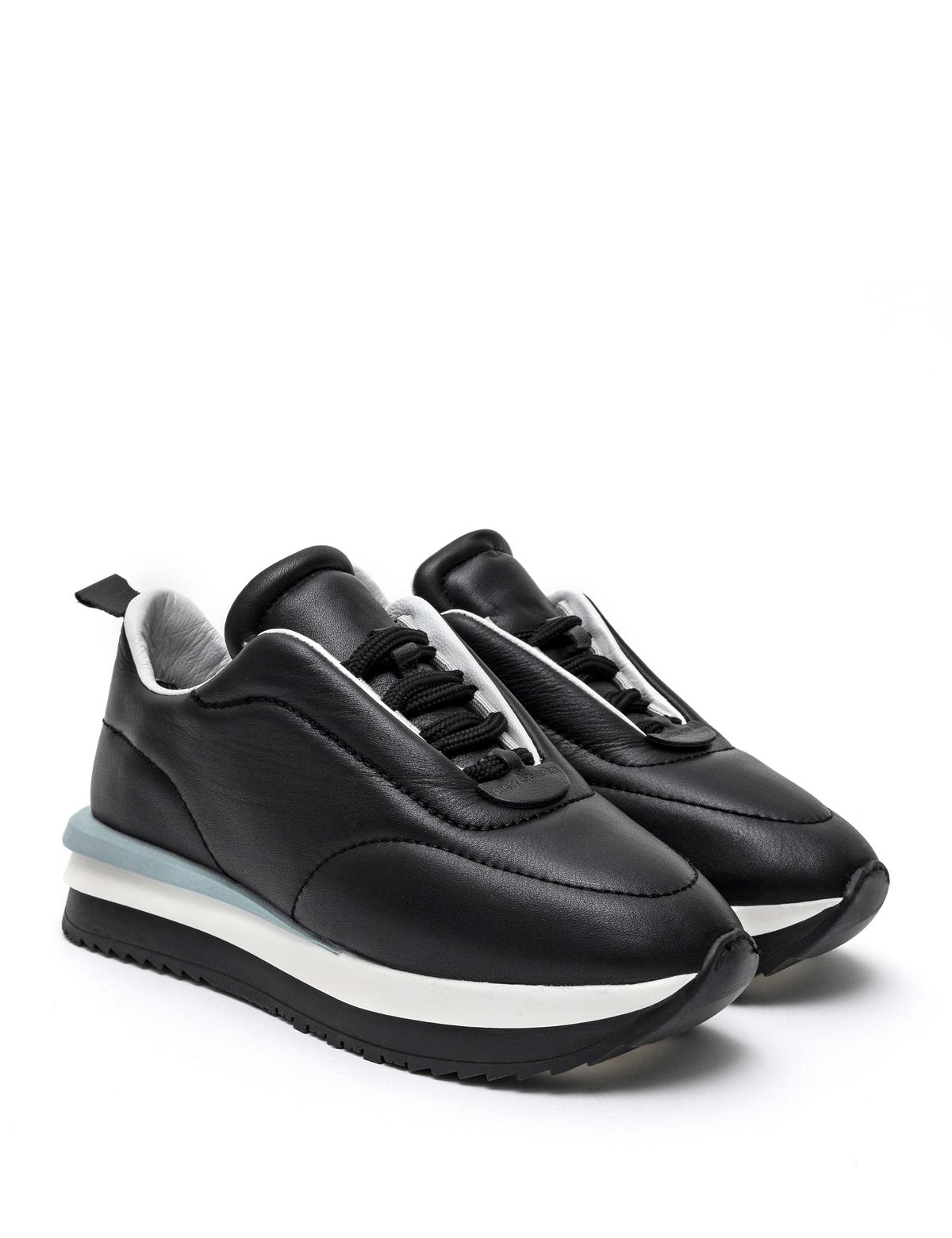 Siyah Deri Sneaker - 50259661002