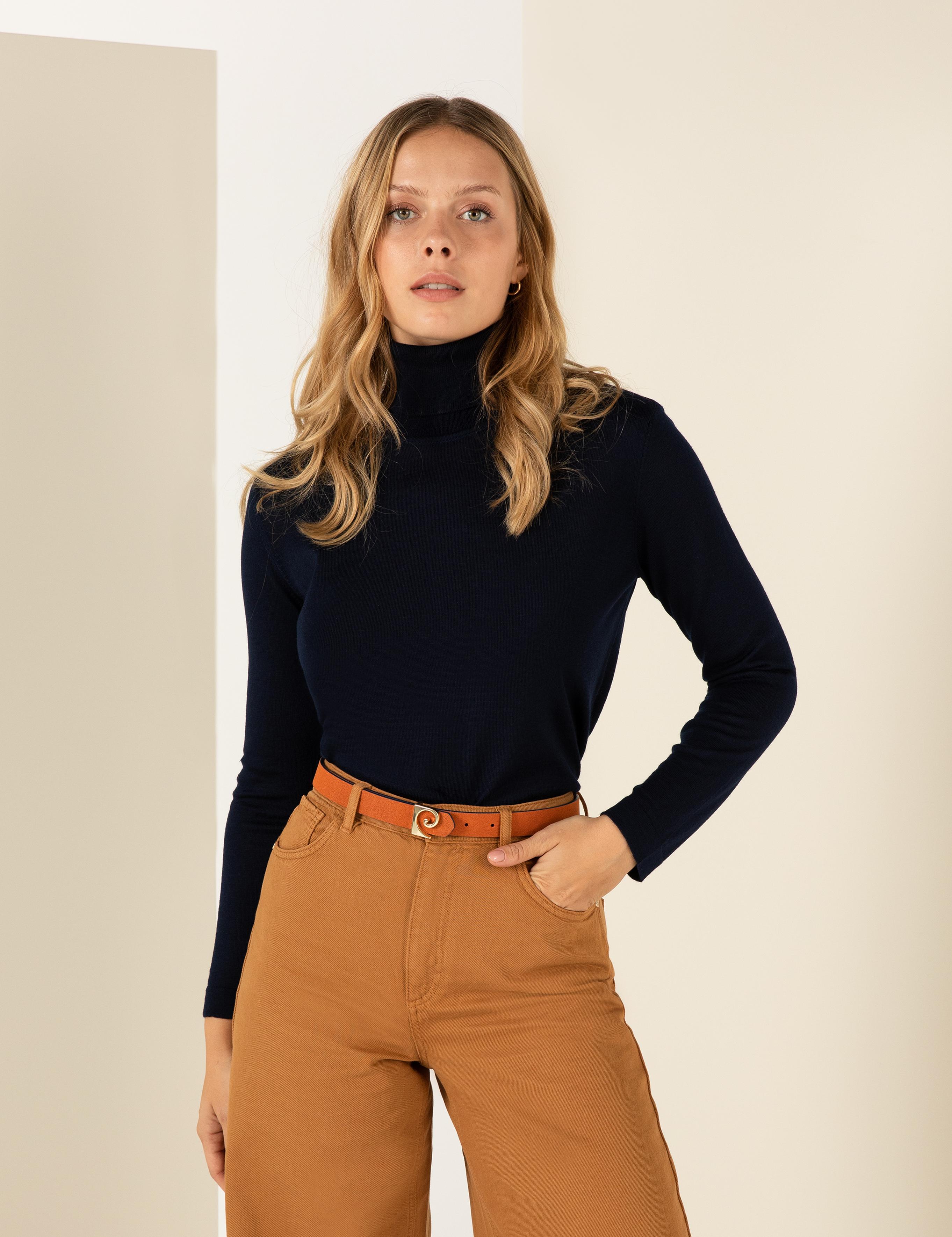 Balıkçı Yaka Lacivert Comfort Fit Kazak