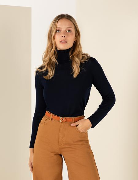 Balıkçı Yaka Lacivert Comfort Fit Kazak - 50244874023