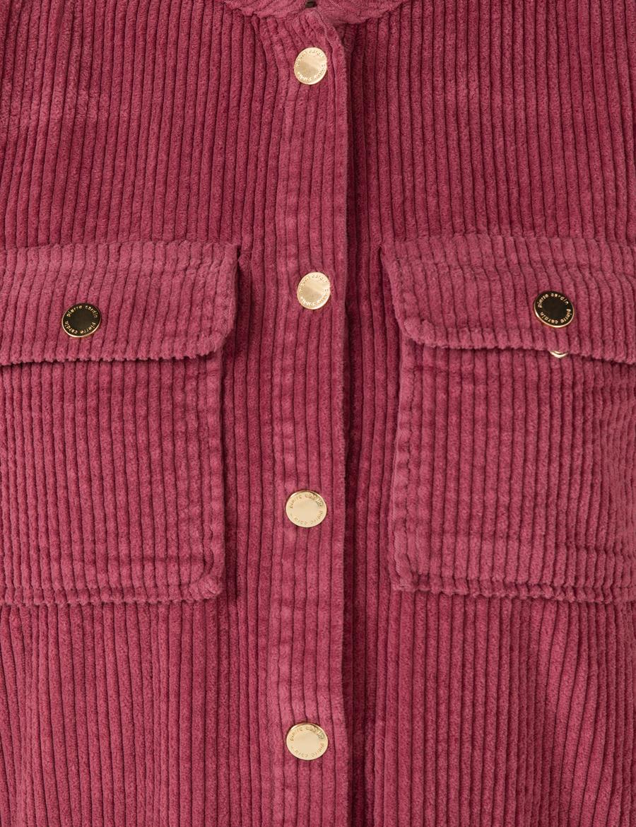 Pembe Kadife Crop Ceket