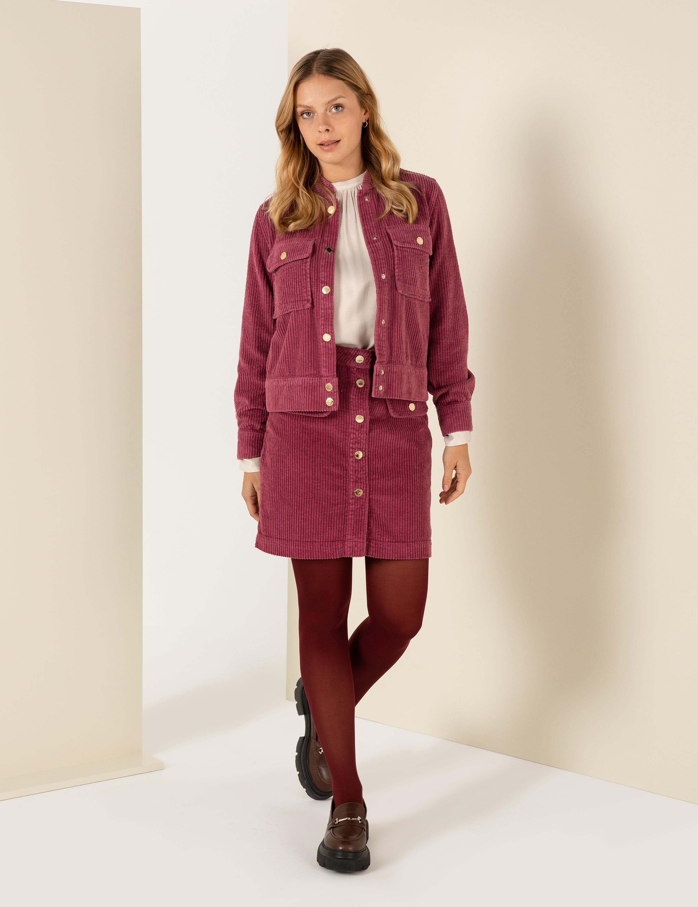 Pembe Kadife Crop Ceket