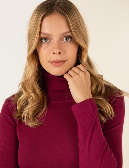 Balıkçı Yaka Menekşe Comfort Fit Kazak - 50244874039