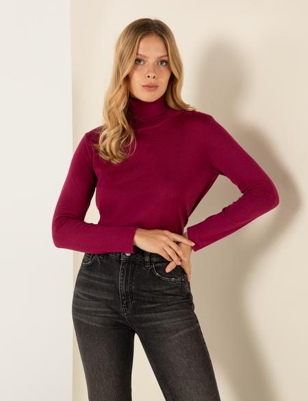 Balıkçı Yaka Menekşe Comfort Fit Kazak - 50244874039