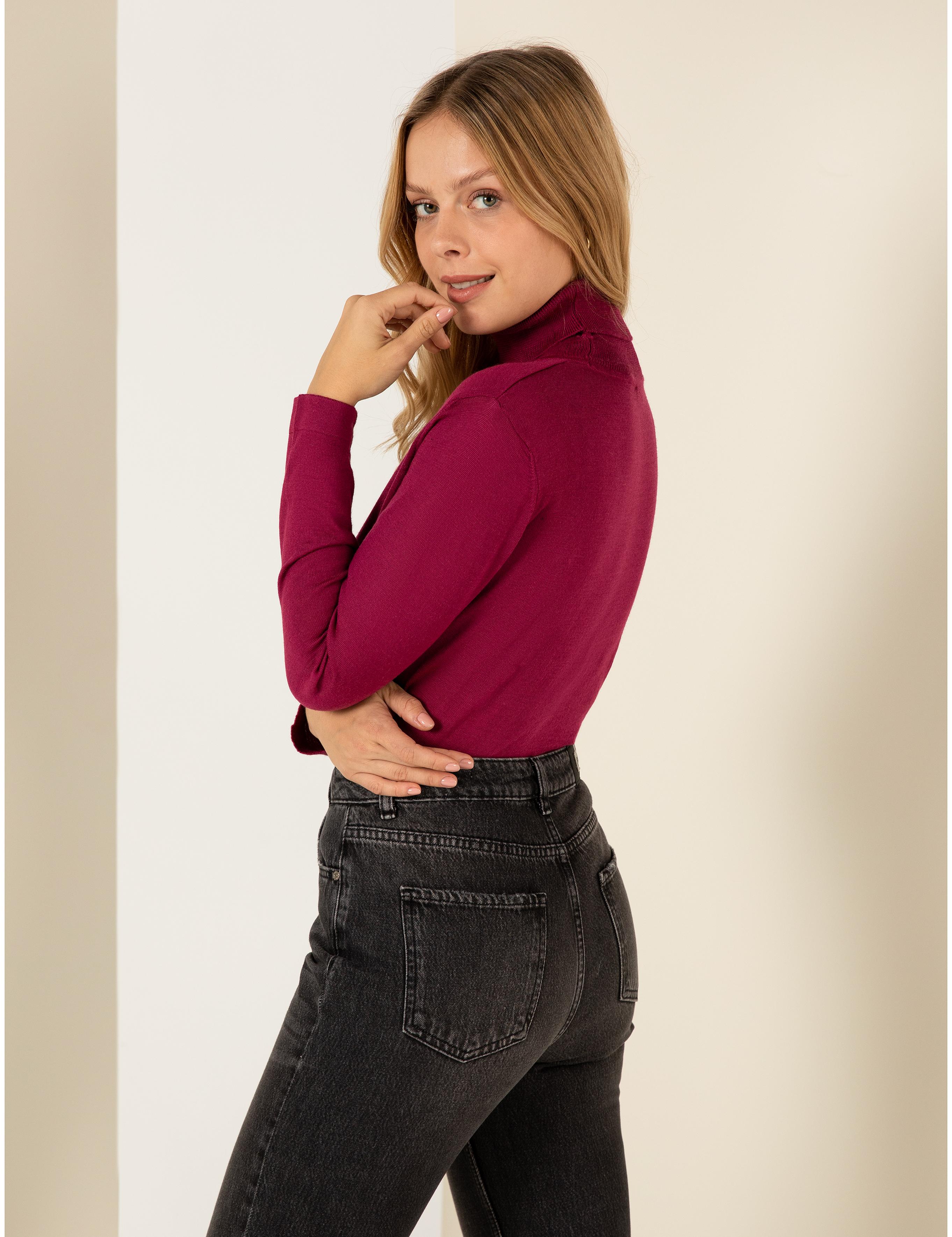 Balıkçı Yaka Menekşe Comfort Fit Kazak