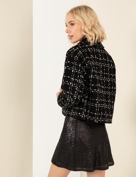 Siyah Crop Tüvit Ceket - 50261251004