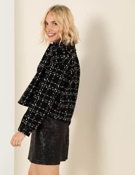 Siyah Crop Tüvit Ceket - 50261251004