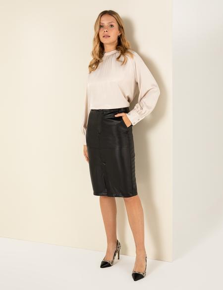 Siyah Kalem Fit Deri Etek - 50254468019