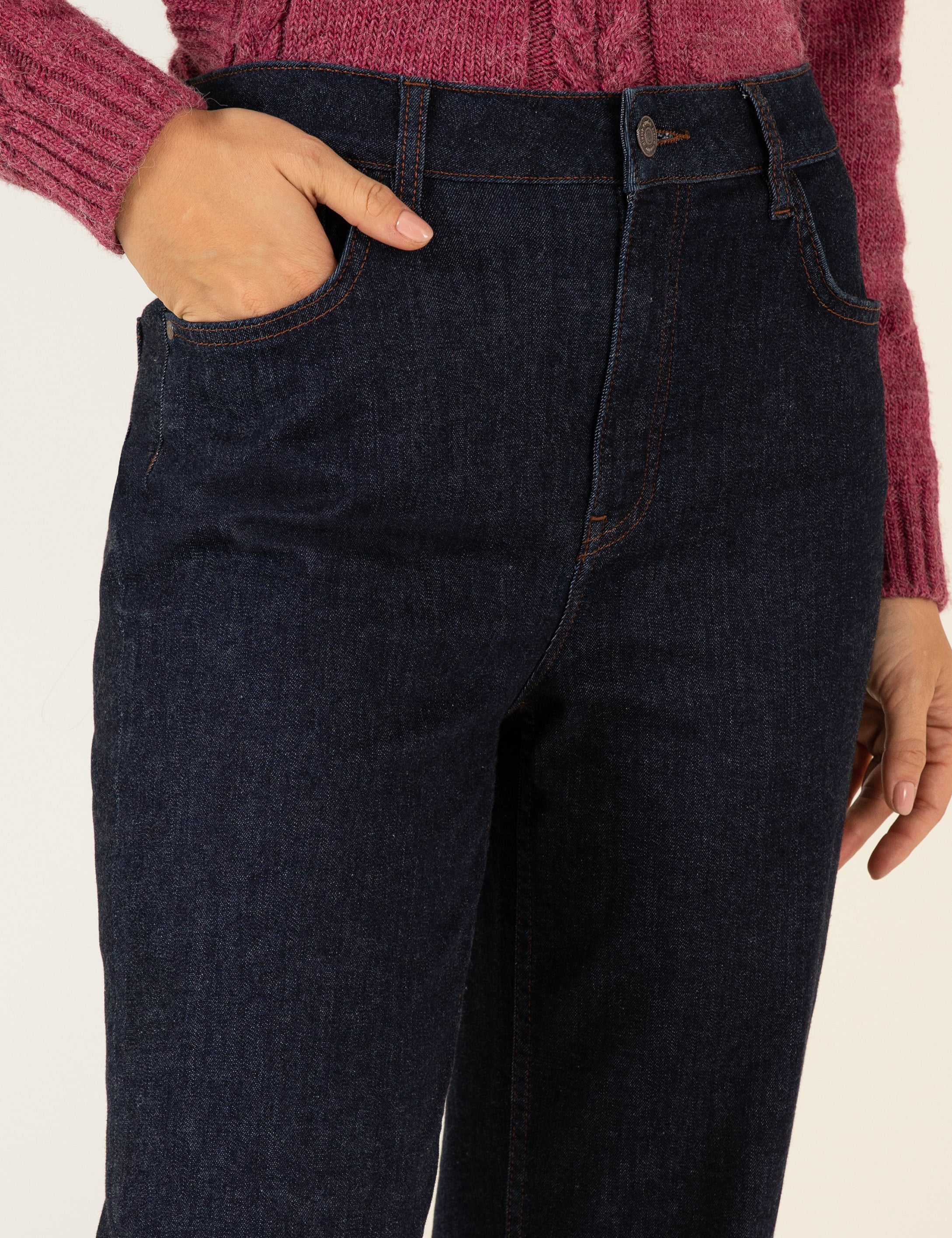 Koyu İndigo Jean Pantolon