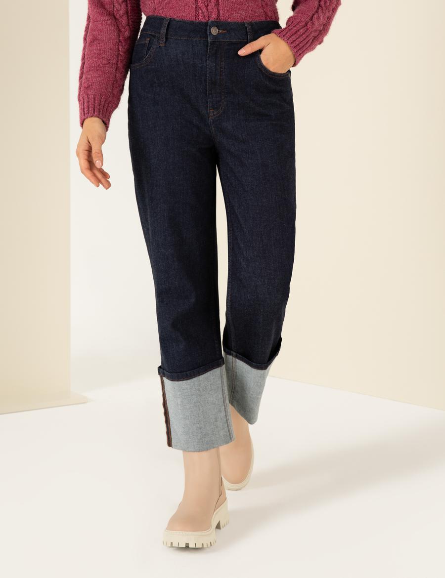 Koyu İndigo Jean Pantolon