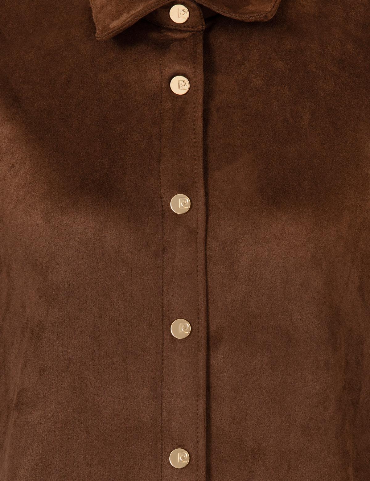 Kahverengi Comfort Fit Suni Deri Gömlek - 50254473026