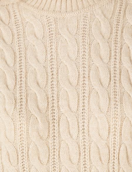 Krem Melanj Regular Fit Balıkçı Yaka Kazak - 50259839041