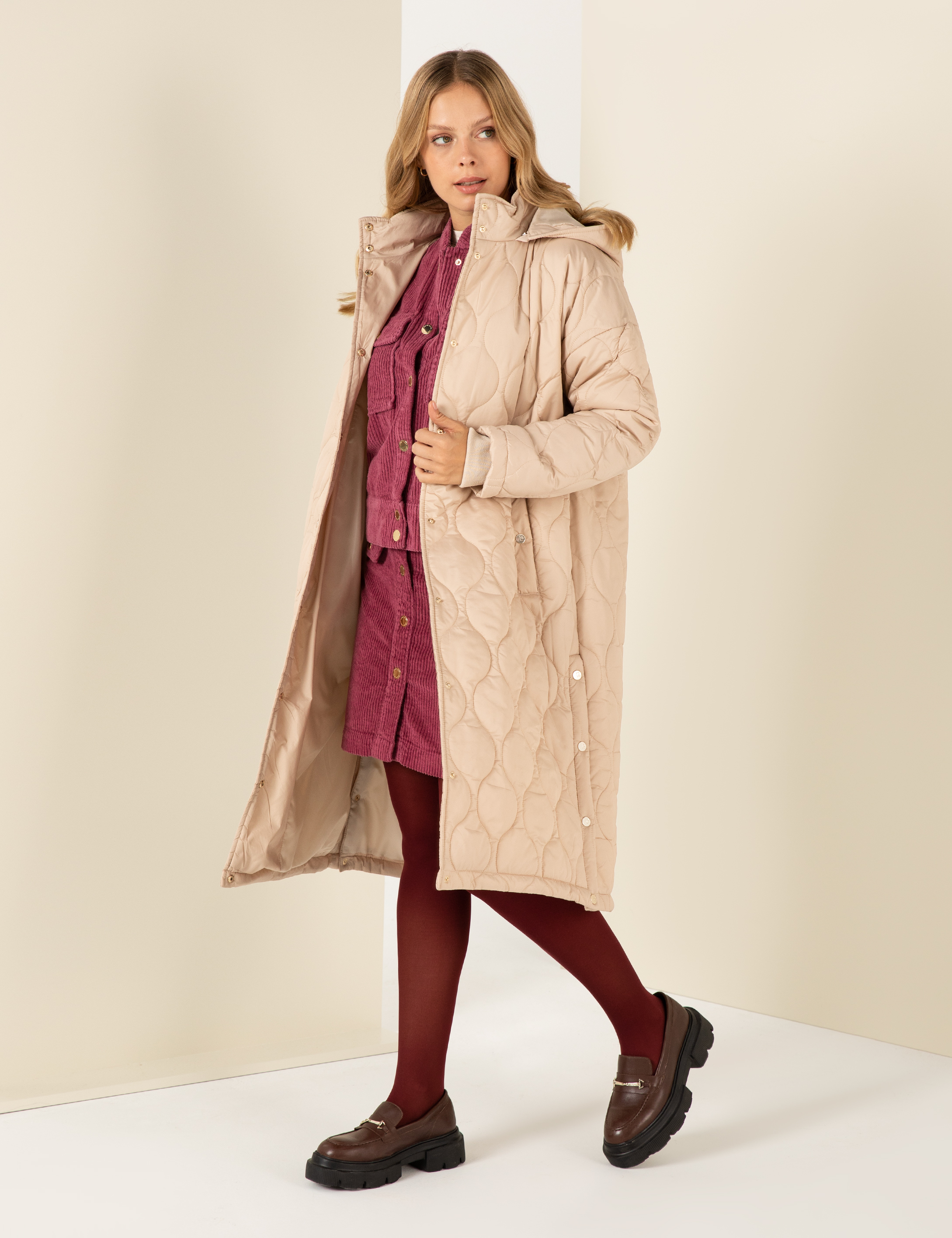 Pierre Cardin Bej Oversize Mont görsel 2