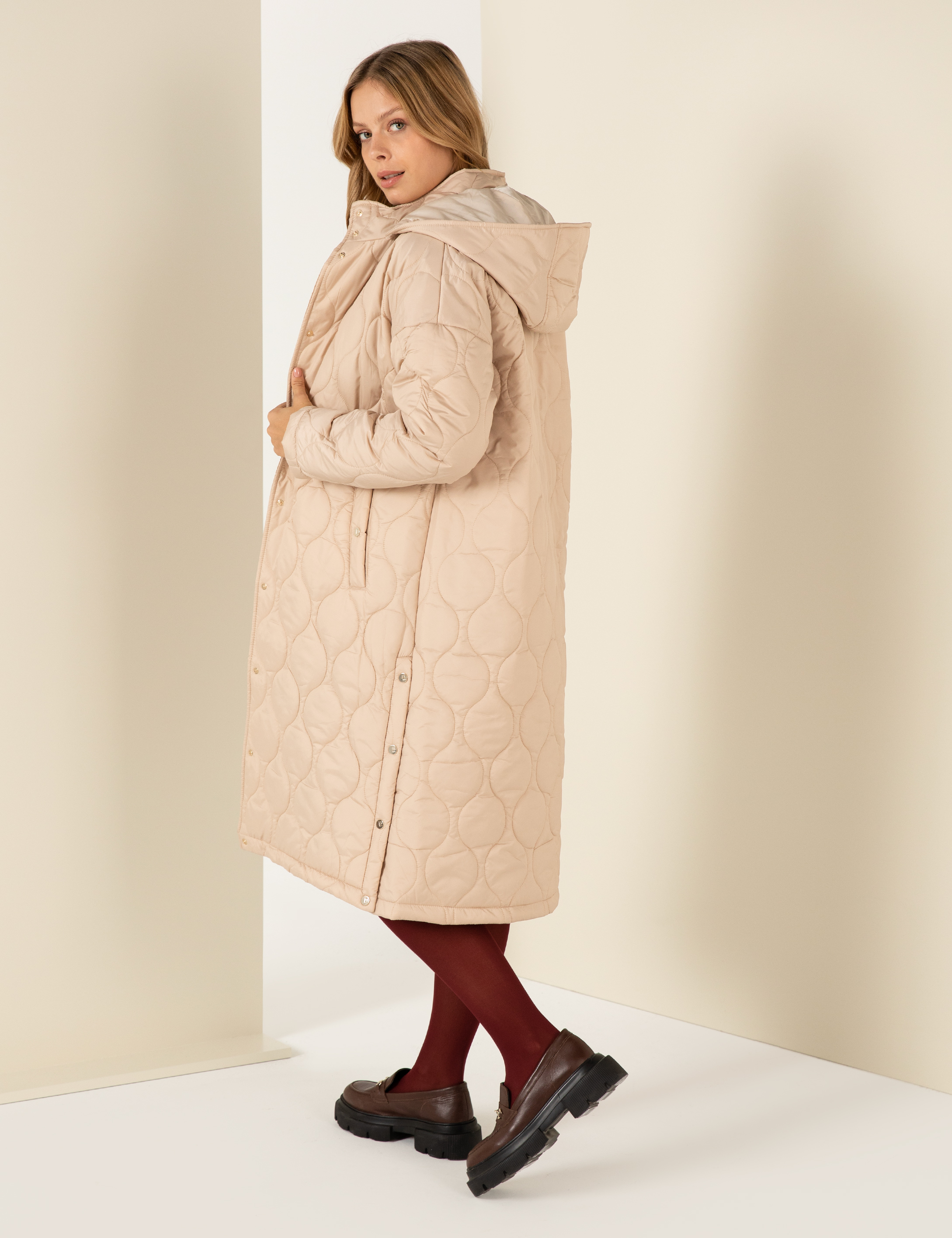 Pierre Cardin Bej Oversize Mont görsel 5