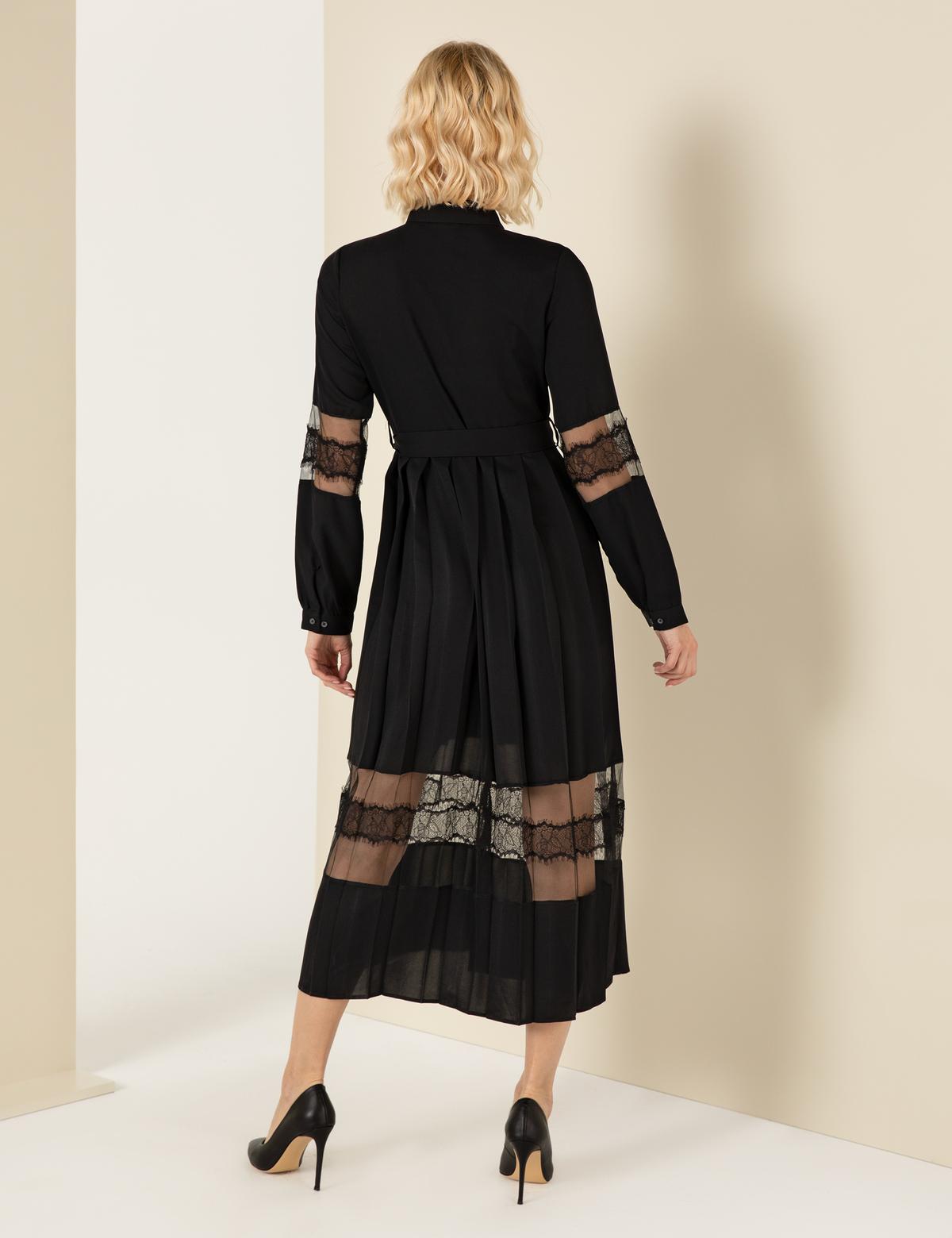 Siyah Uzunkollu Elbise - 50252519003