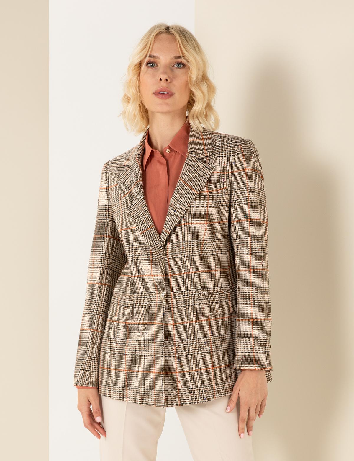 Camel Ekose Ceket - 50253434013