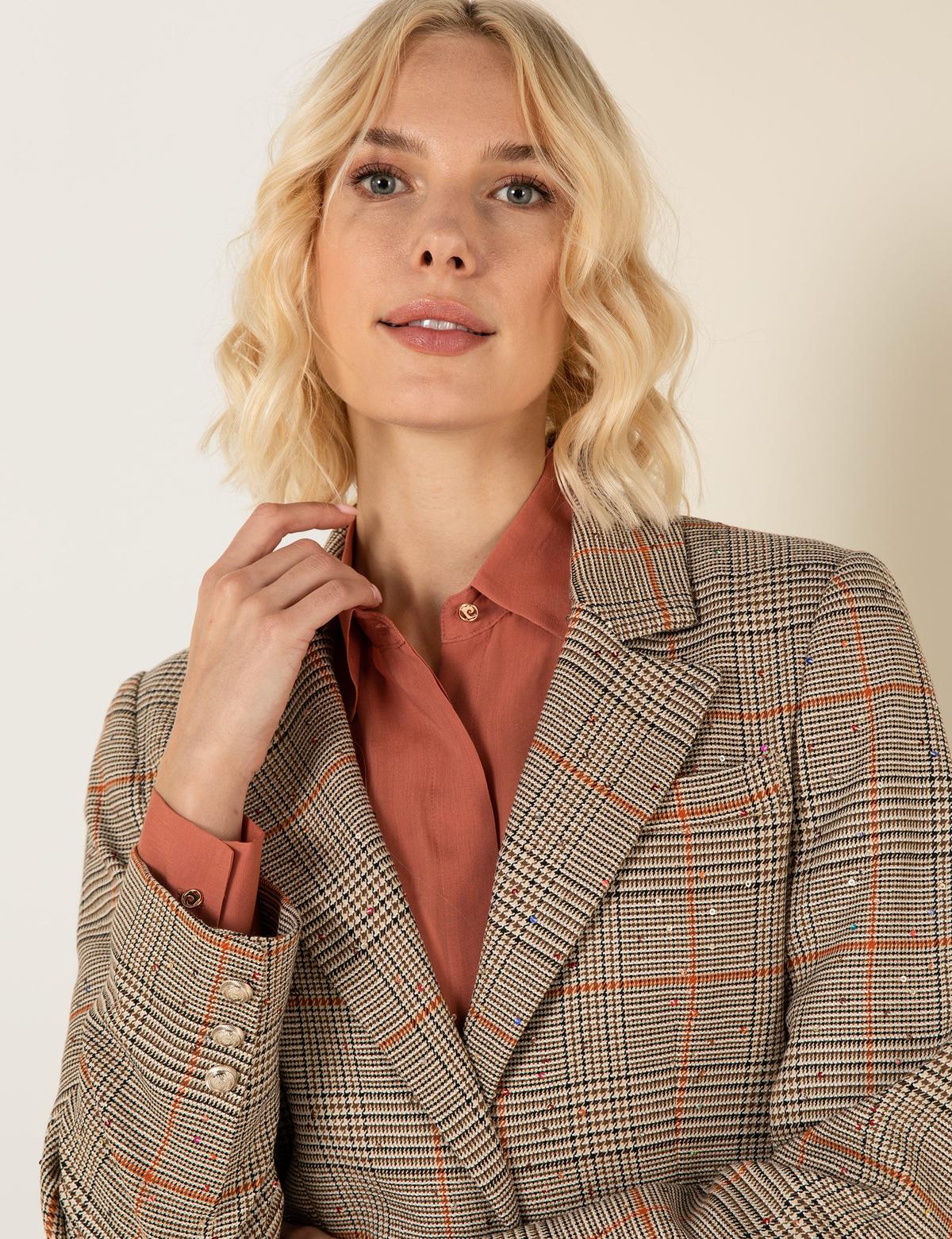 Camel Ekose Ceket - 50253434013