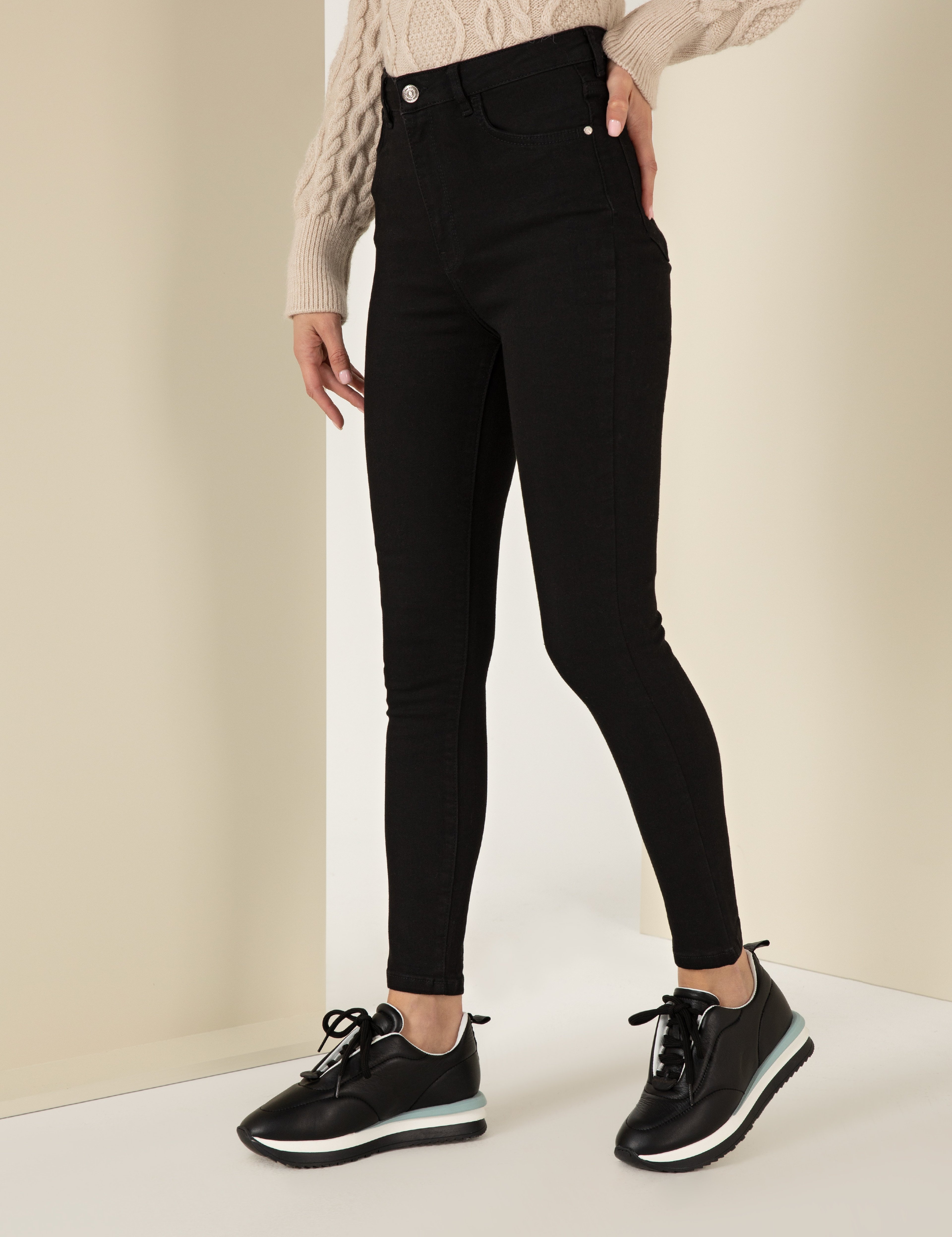 Siyah Skinny Fit Jean Pantolon - Image 2