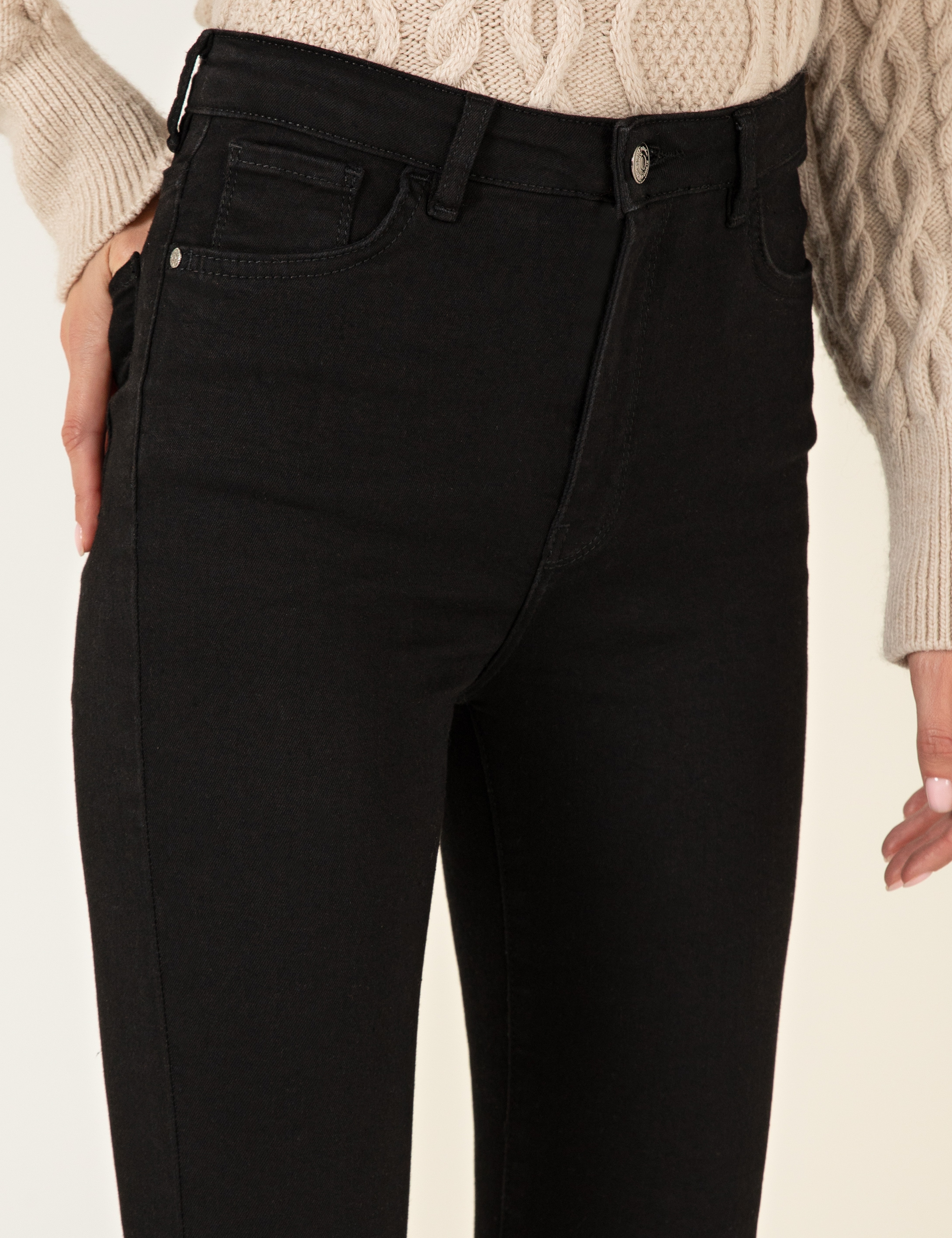 Siyah Skinny Fit Jean Pantolon - Image 5