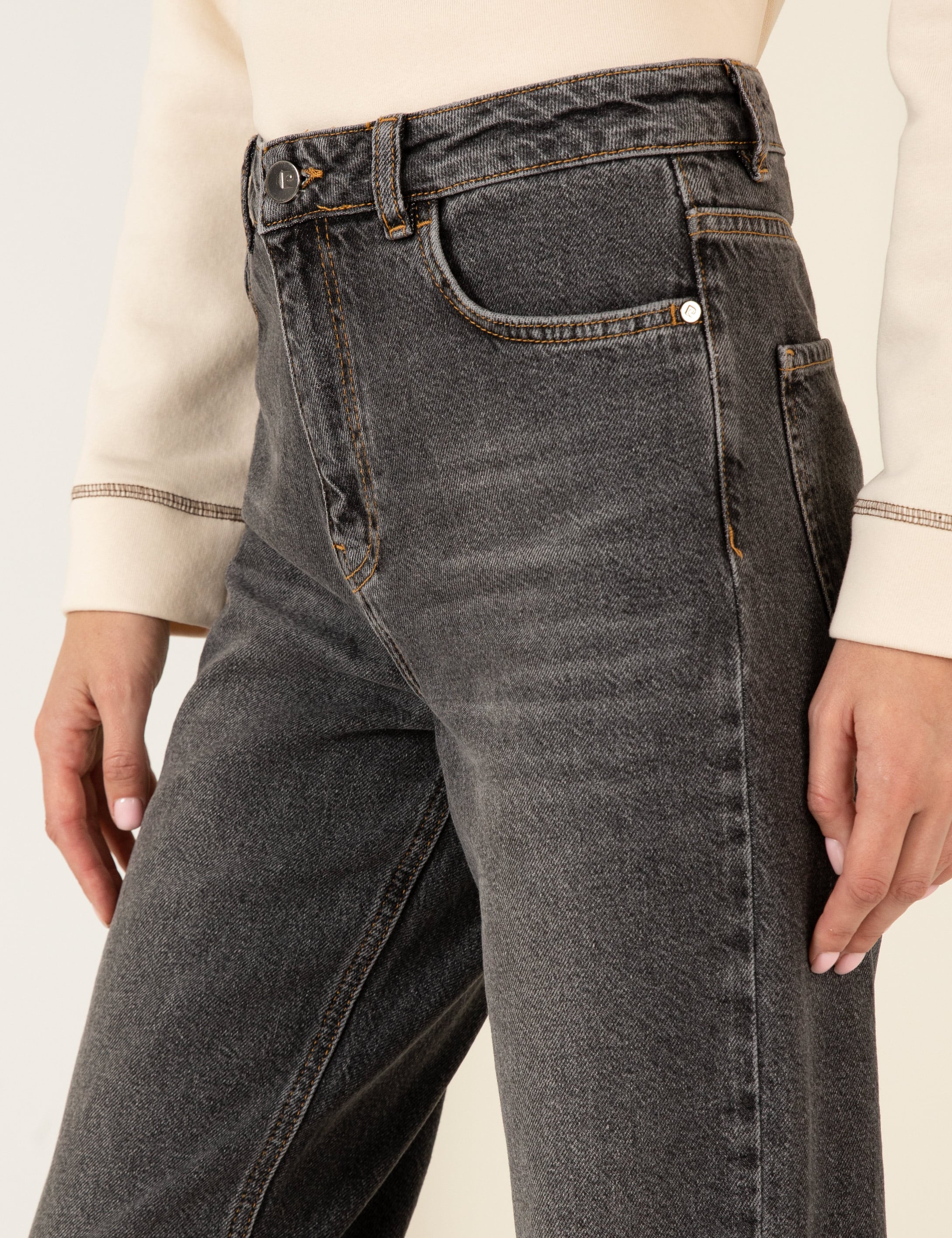 Pierre Cardin Gri Jean Pantolon görsel 6