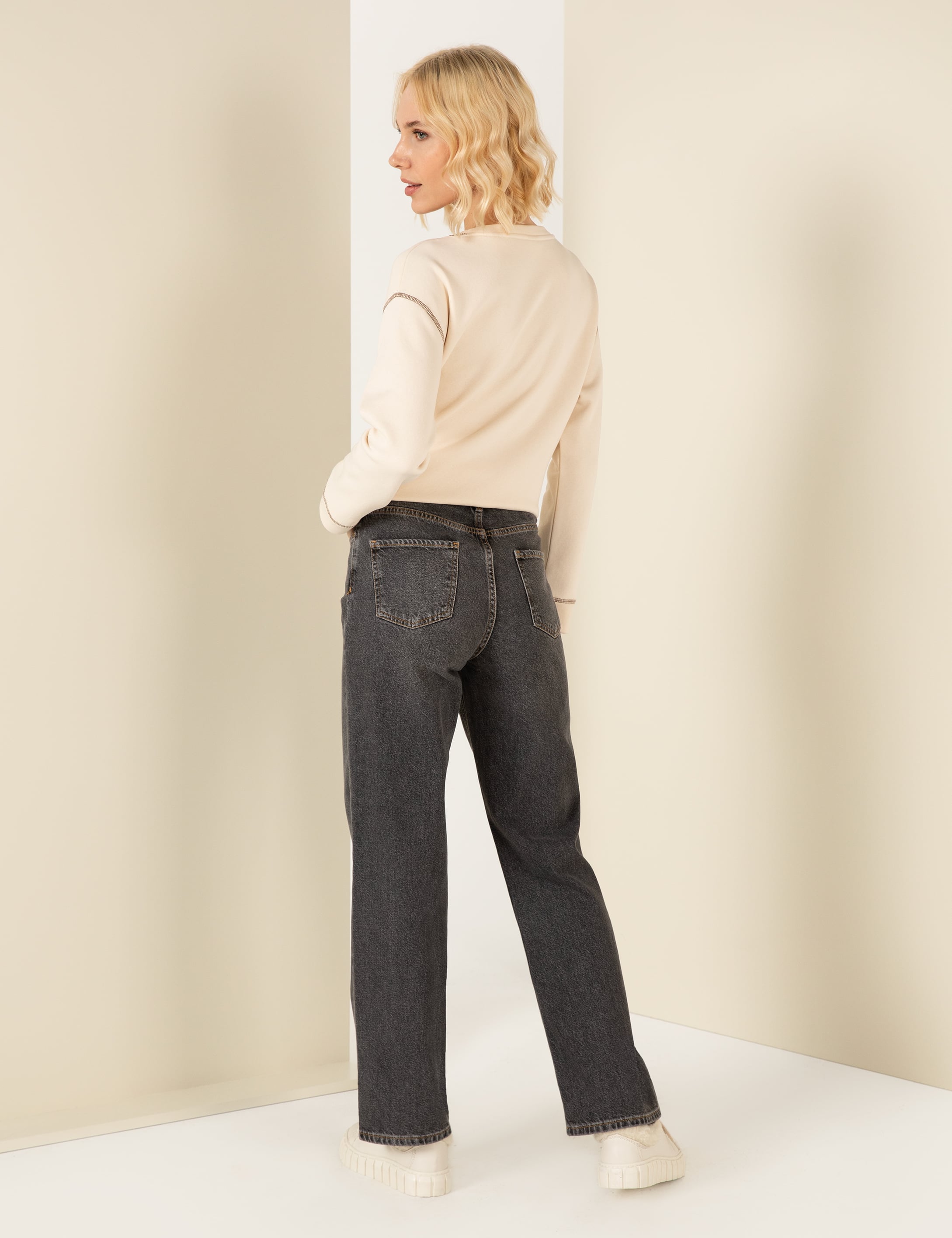 Pierre Cardin Gri Jean Pantolon görsel 4