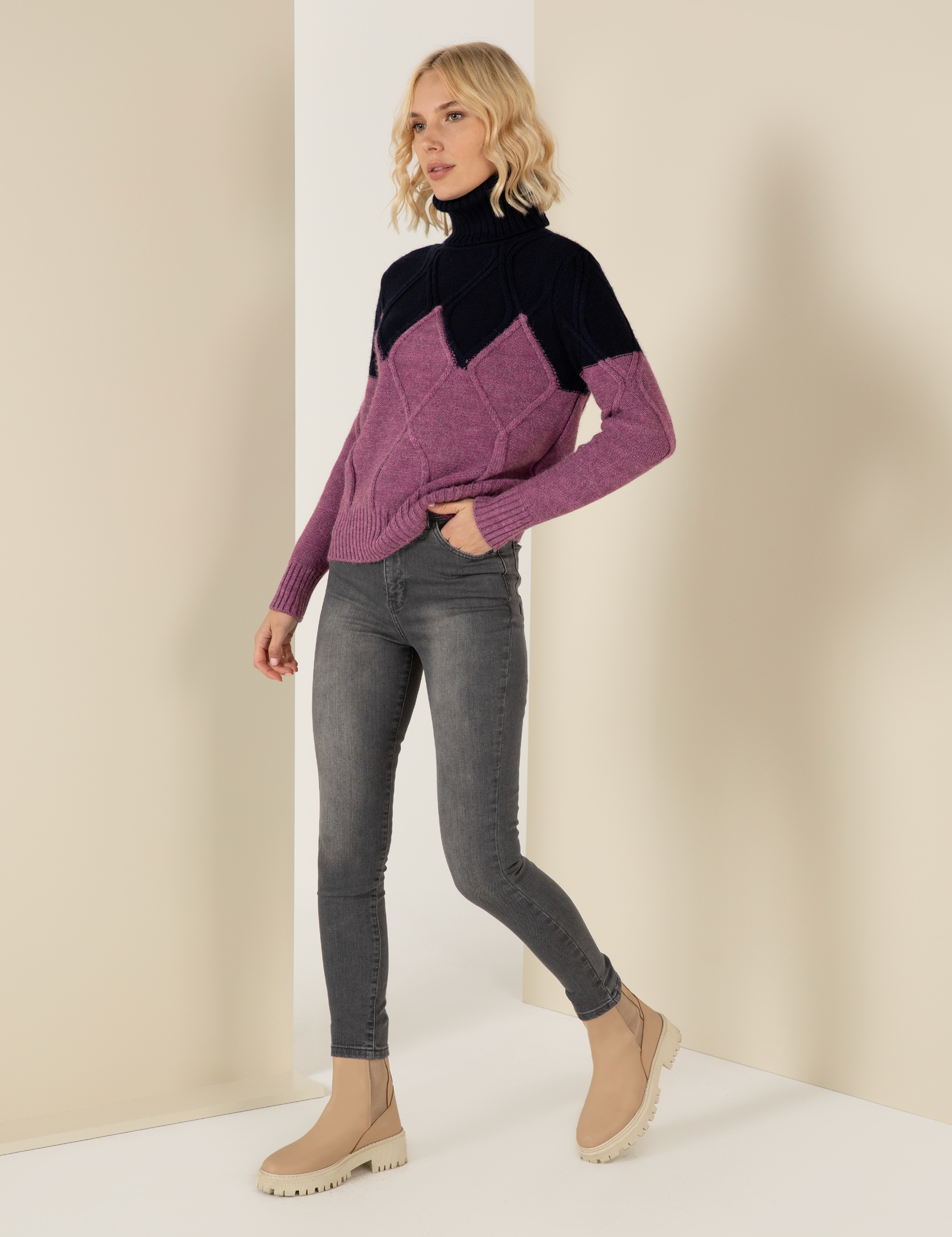 Koyu Gri Skinny Fit Jean Pantolon - Image 3