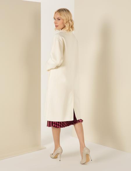 Krem Oversize Kaşe Kaban - 50260558010