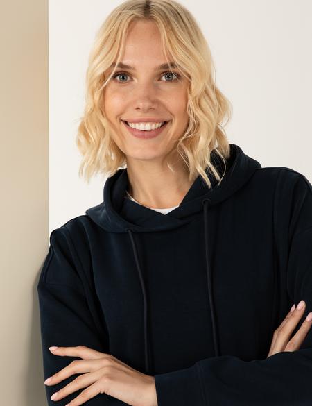 Lacivert Kapüşonlu Sweatshirt - 50260585014