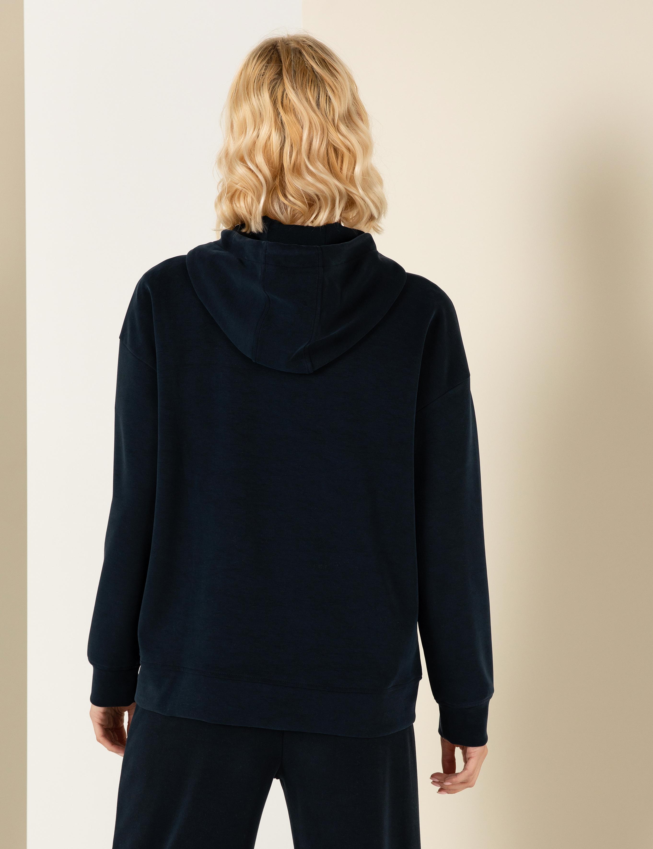 Lacivert Kapüşonlu Sweatshirt