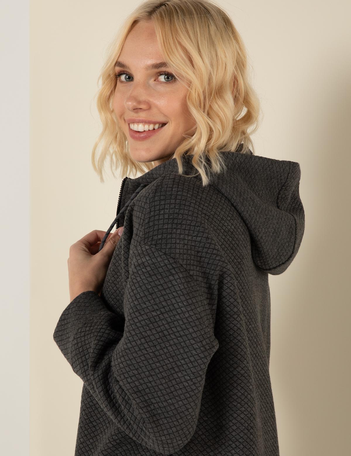 Antrasit Melanj Oversize Örme Hırka - 50253879024