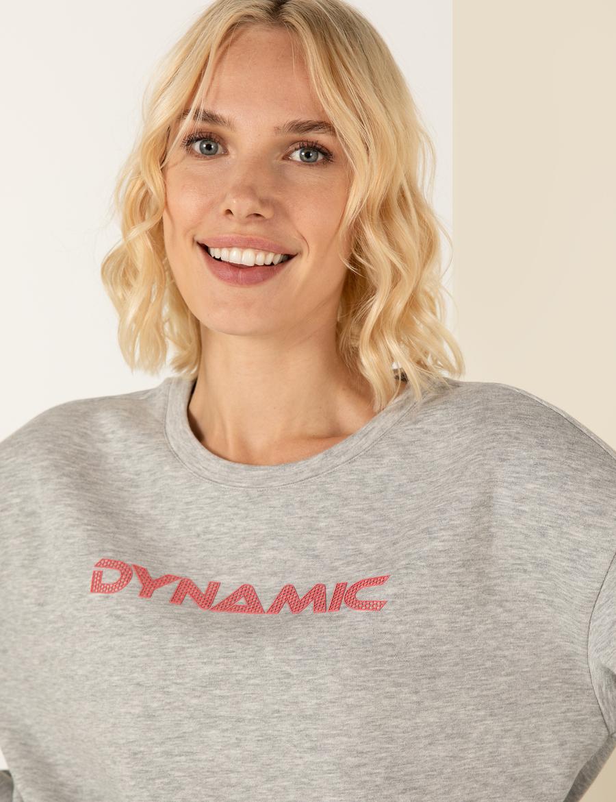 Gri Melanj Crop Top Sweatshirt