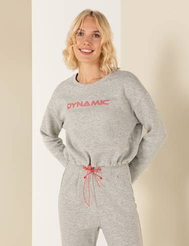 Gri Melanj Crop Top Sweatshirt