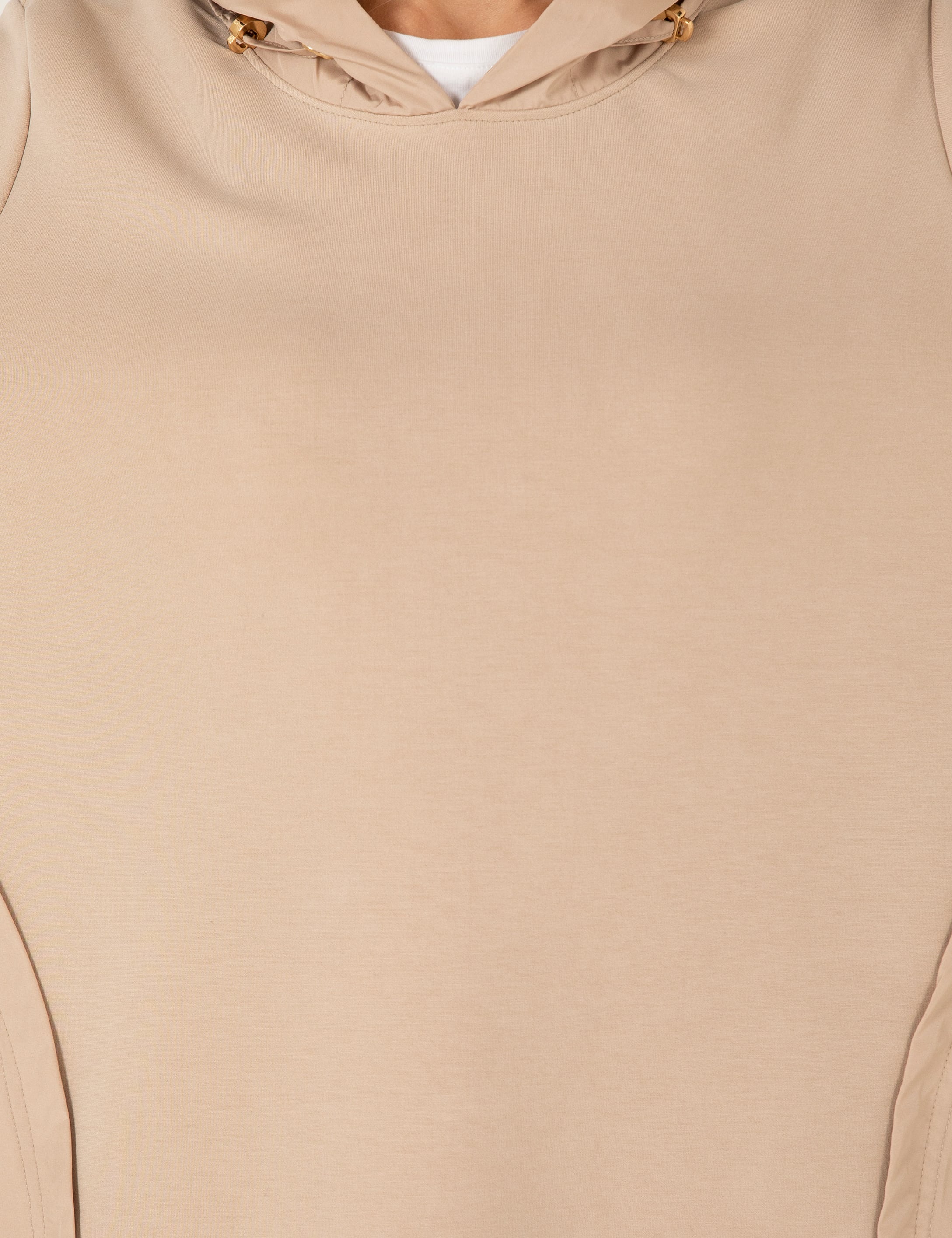 Bej Regular Fit Kapüşonlu Sweatshirt - Image 6