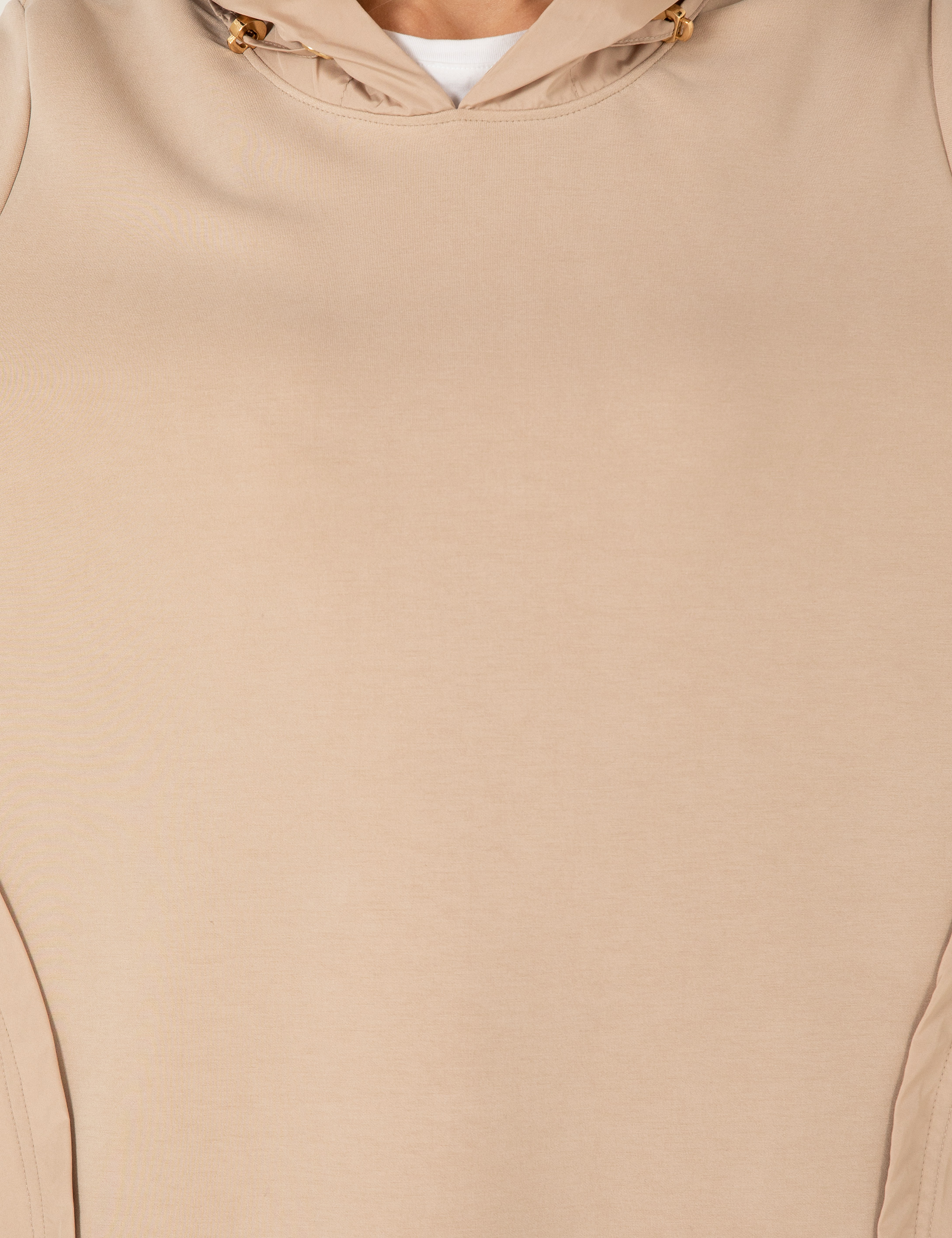 Bej Regular Fit Kapüşonlu Sweatshirt
