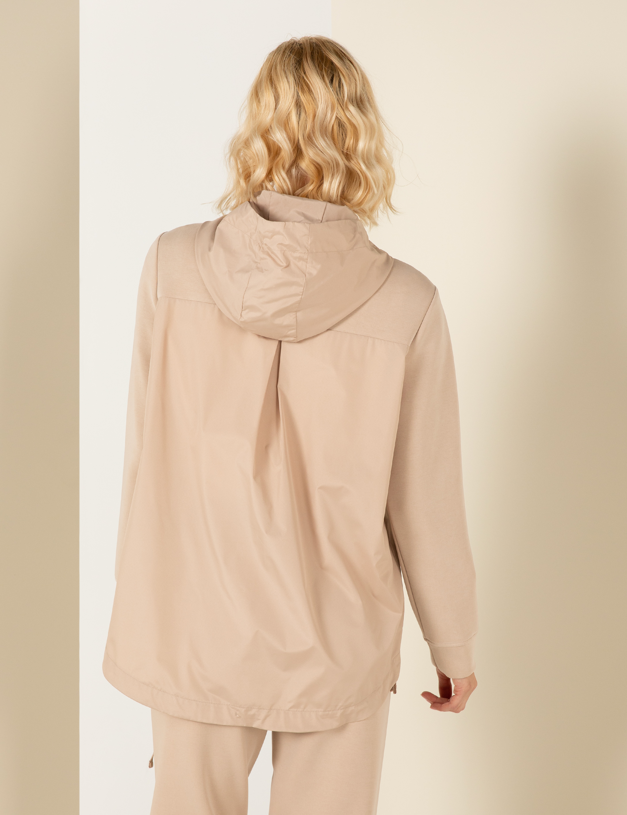 Bej Regular Fit Kapüşonlu Sweatshirt - Image 5