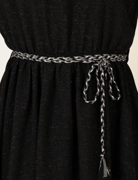 Siyah Dokuma Elbise - 50257248003