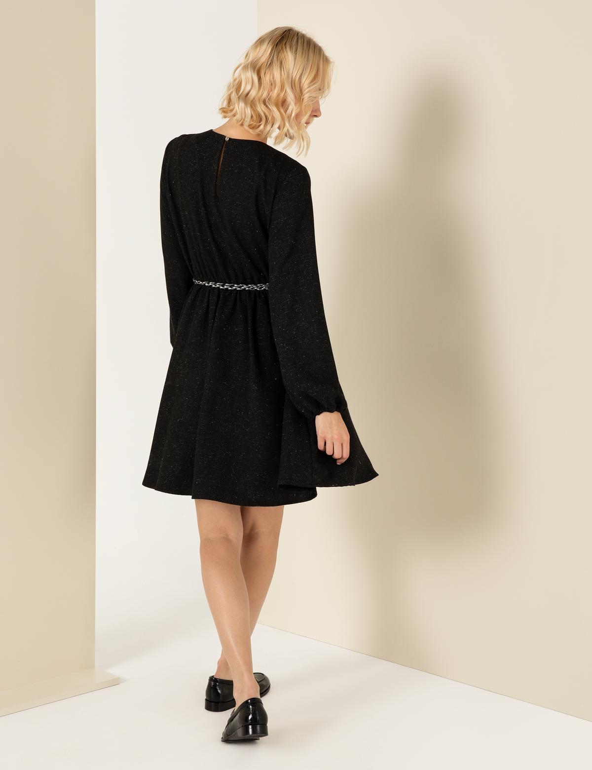 Siyah Dokuma Elbise - 50257248003