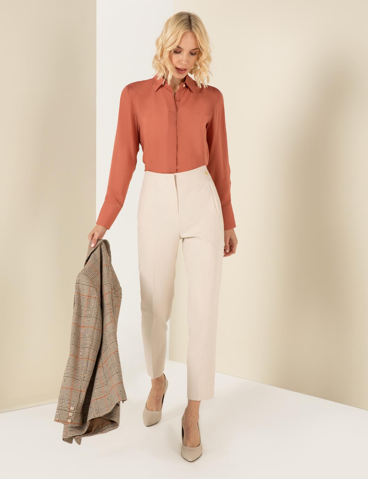 Turuncu Regular Fit Uzun Kollu Gömlek - 50253514012