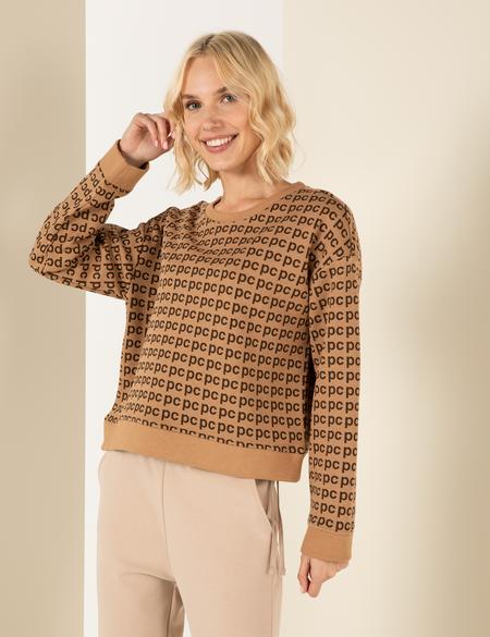 Camel Crop Top Sweatshirt - 50254422003