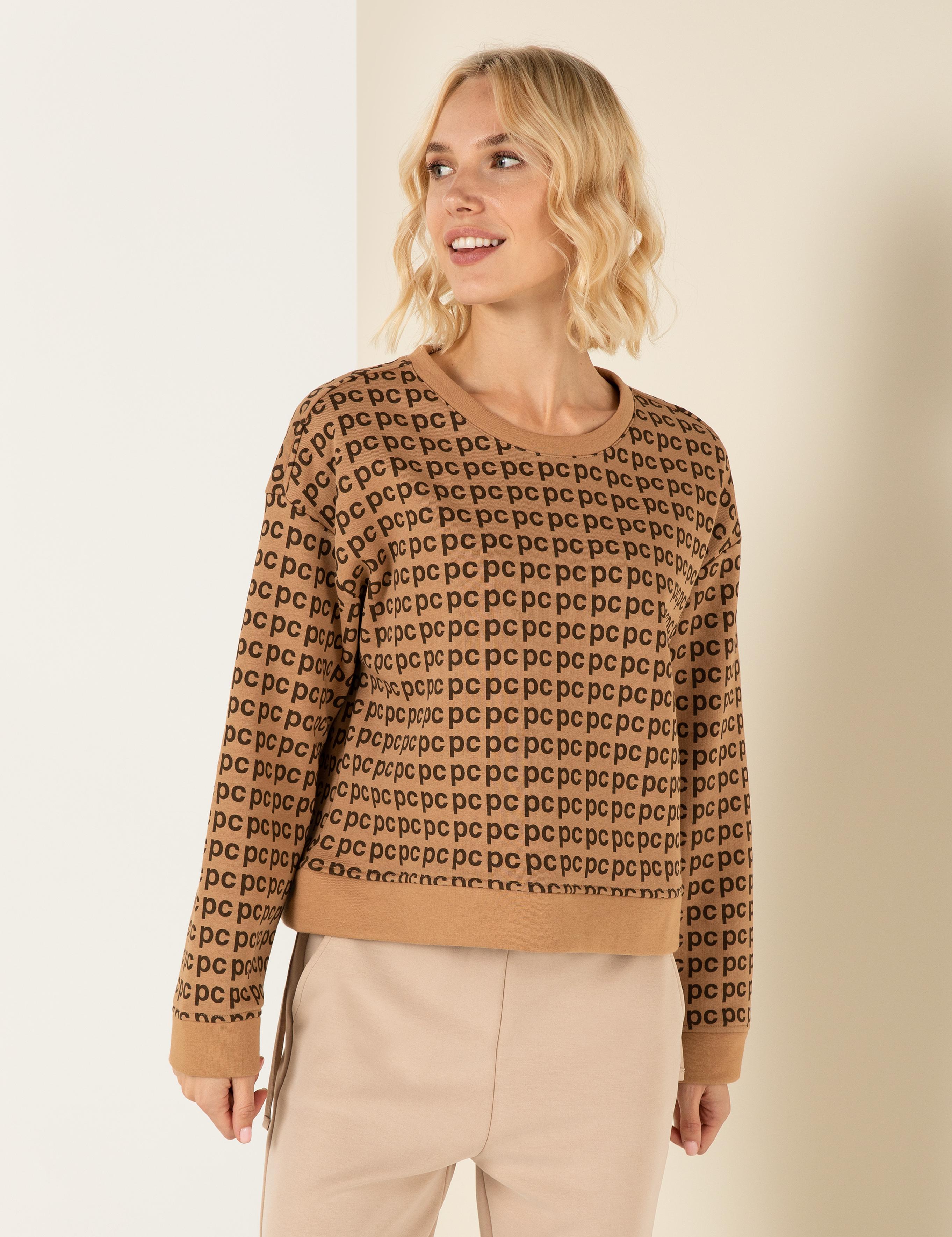 Camel Crop Top Sweatshirt