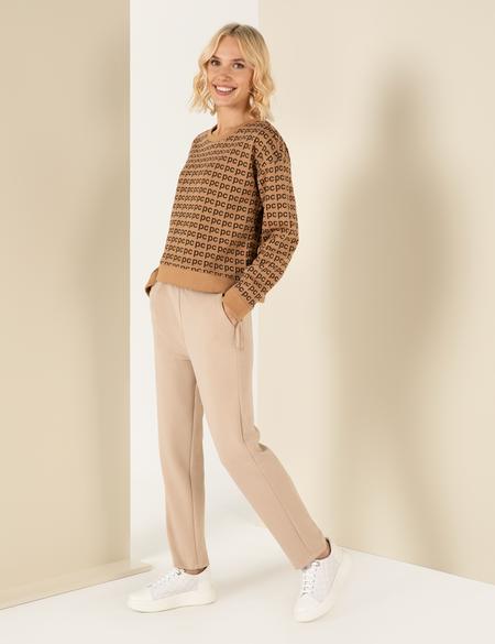 Camel Crop Top Sweatshirt - 50254422003