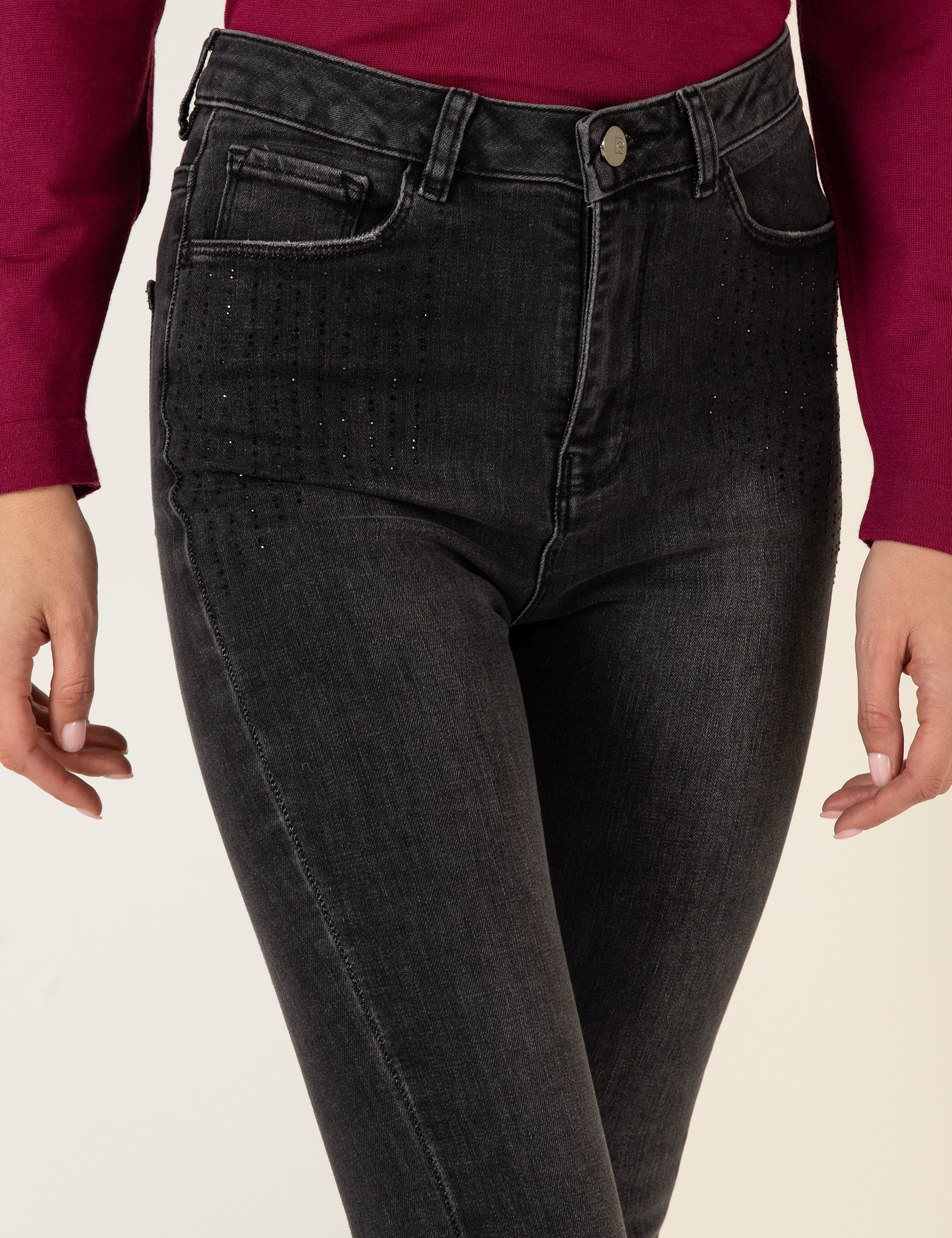 Antrasit Skinny Fit Jean Pantolon - Image 5