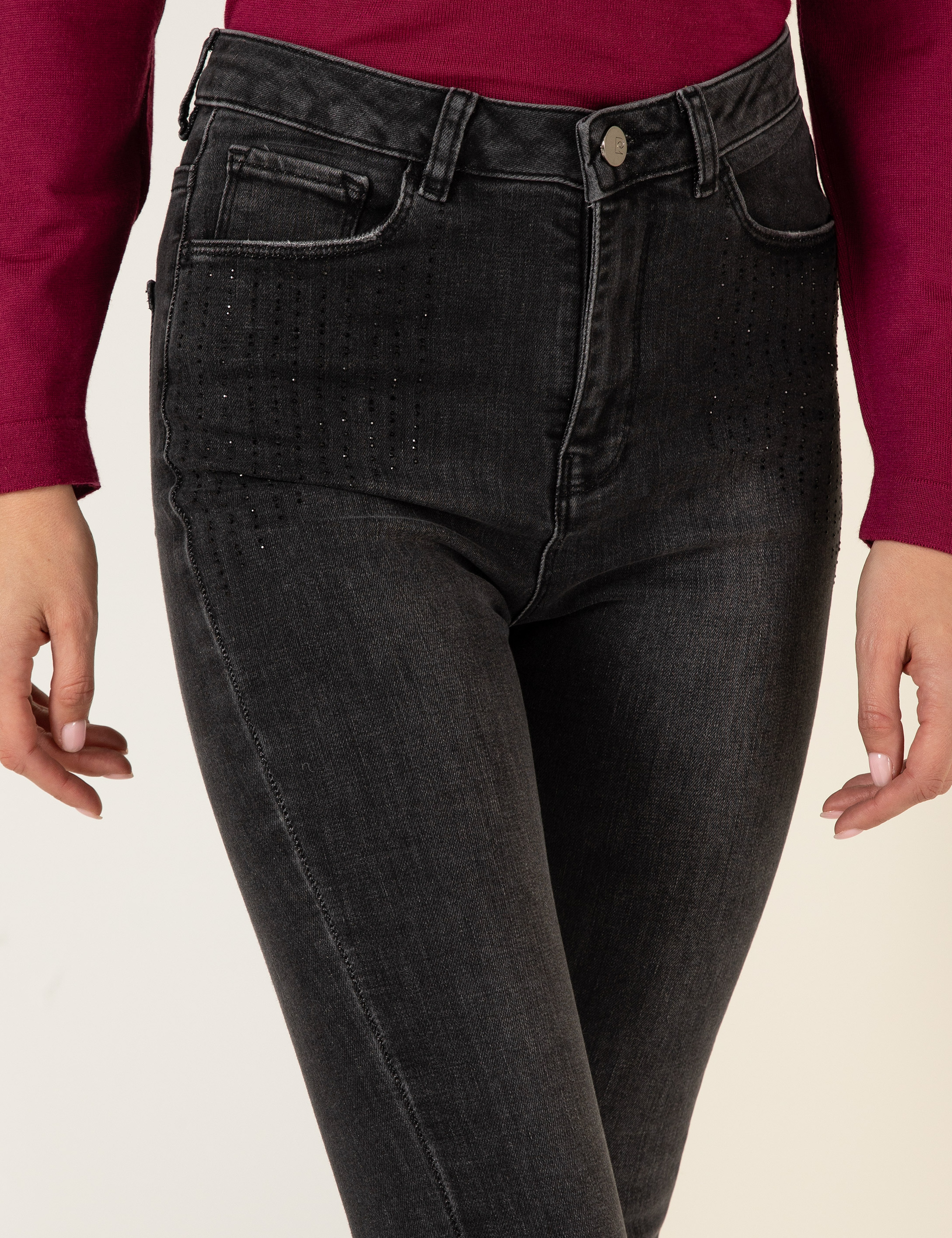 Antrasit Skinny Fit Jean Pantolon