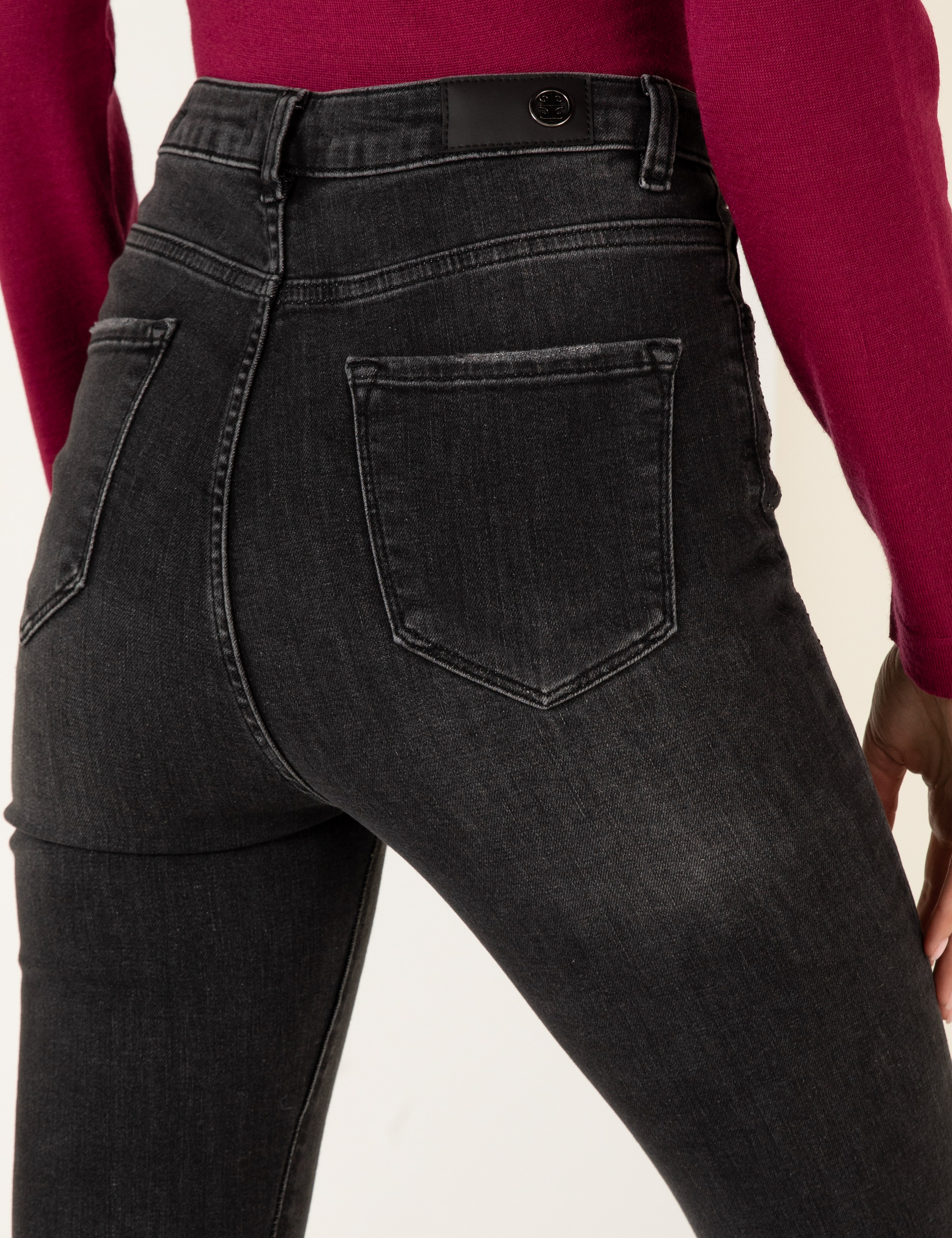 Antrasit Skinny Fit Jean Pantolon