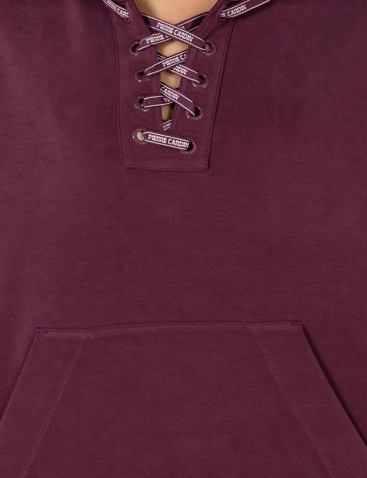 Mürdüm Oversize Kapüşonlu Sweatshirt - 50253518041