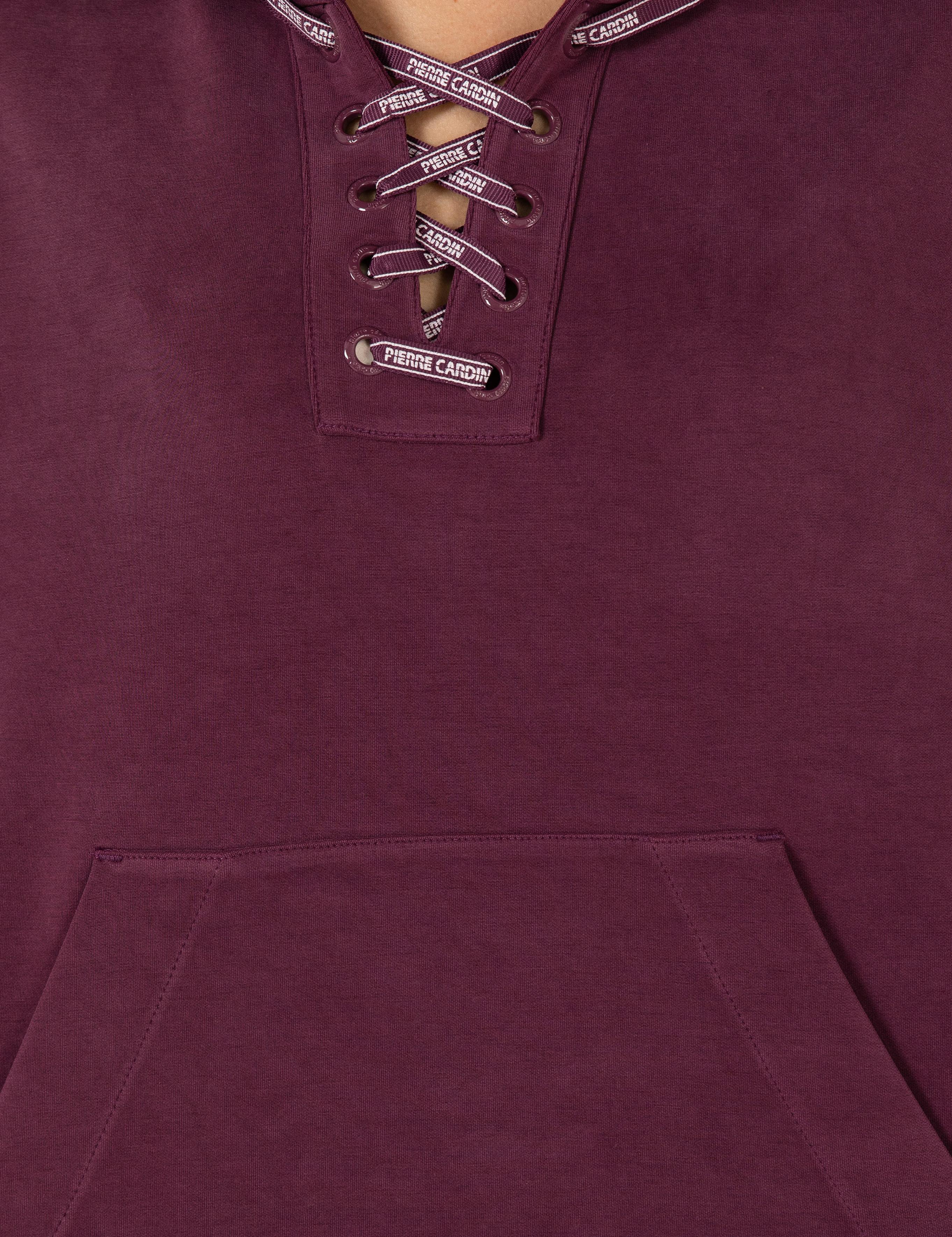 Mürdüm Oversize Kapüşonlu Sweatshirt