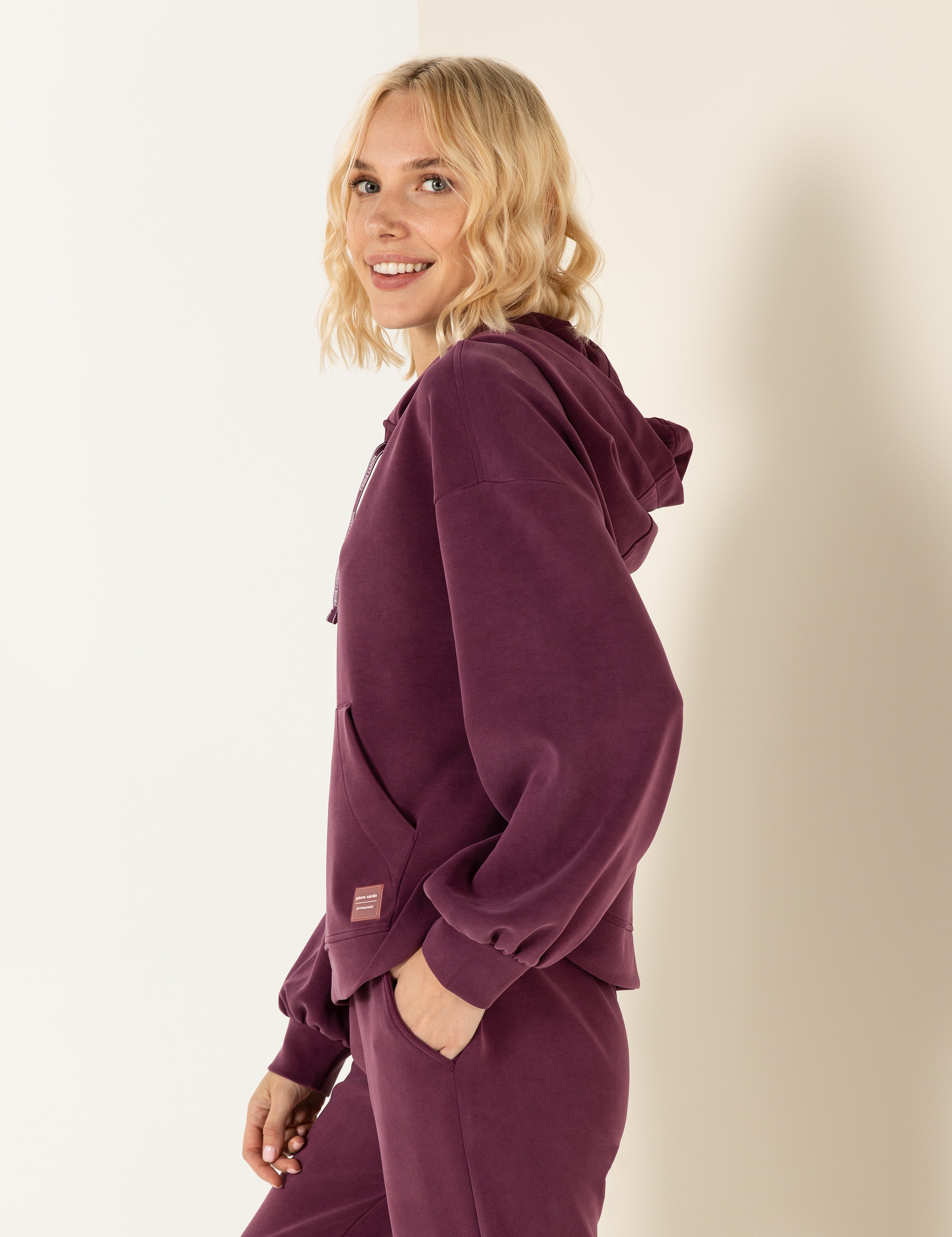 Mürdüm Oversize Kapüşonlu Sweatshirt - Image 3
