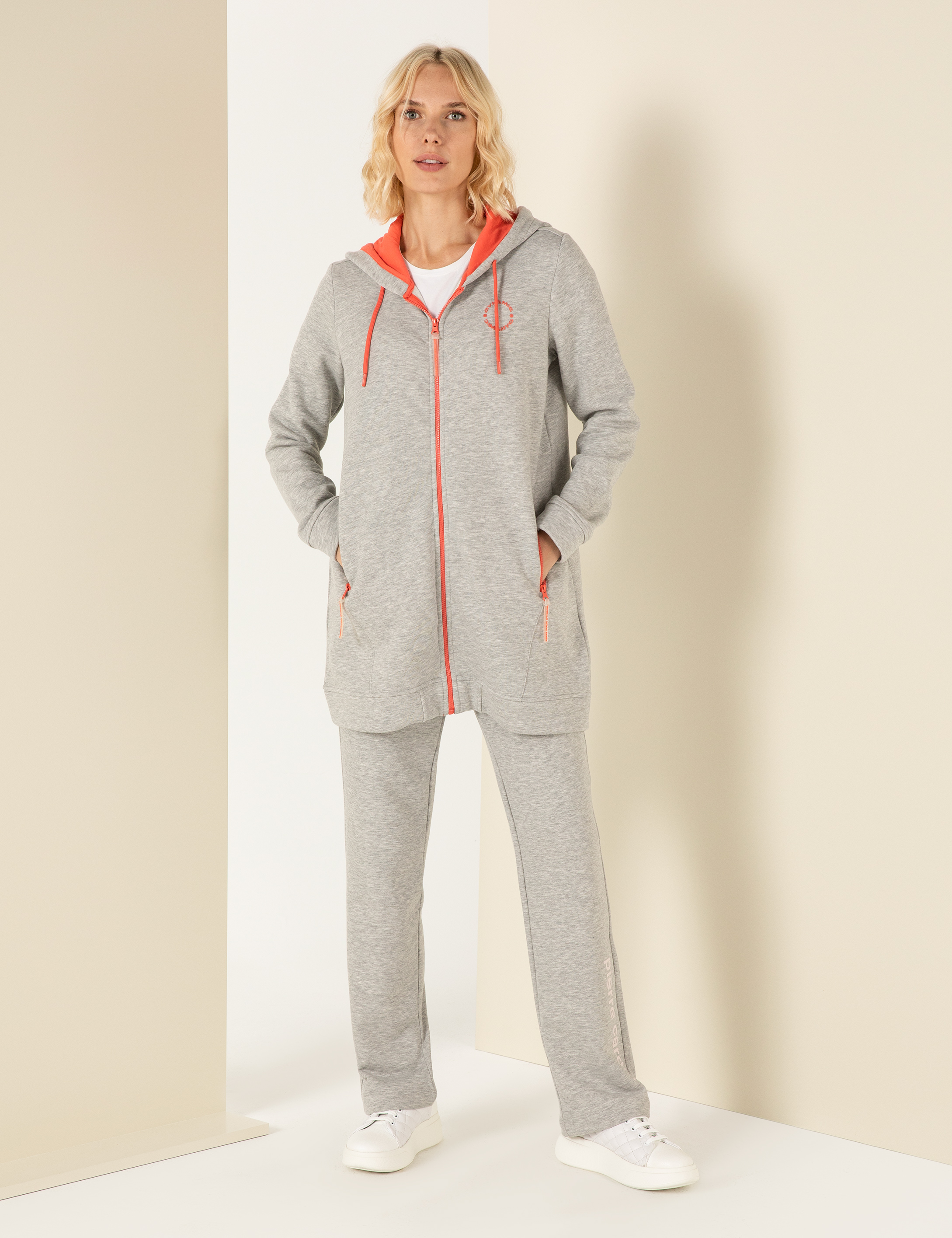 Gri Melanj Regular Fit Örme Hırka - Image 3